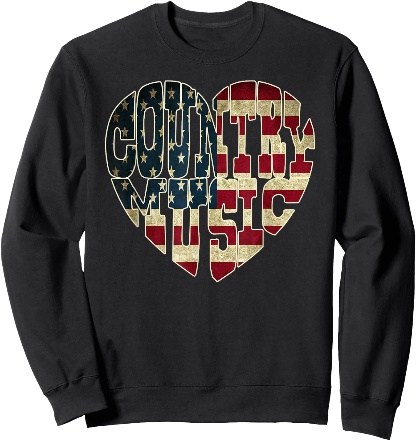 I Love America Country Music Patriotic Shirt USA Flag Kids Men Sweatshirt - Sweatshirt | Black