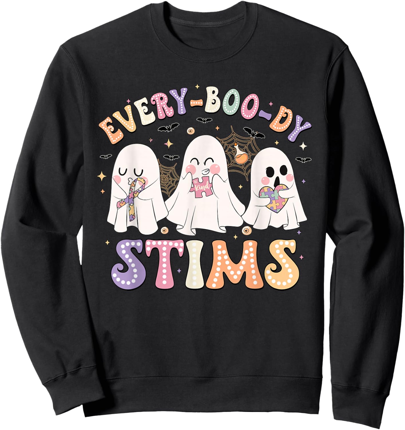 Everyboody Stims Halloween Special Education Spooky Autism Sweatshirt - Sweatshirt | Black