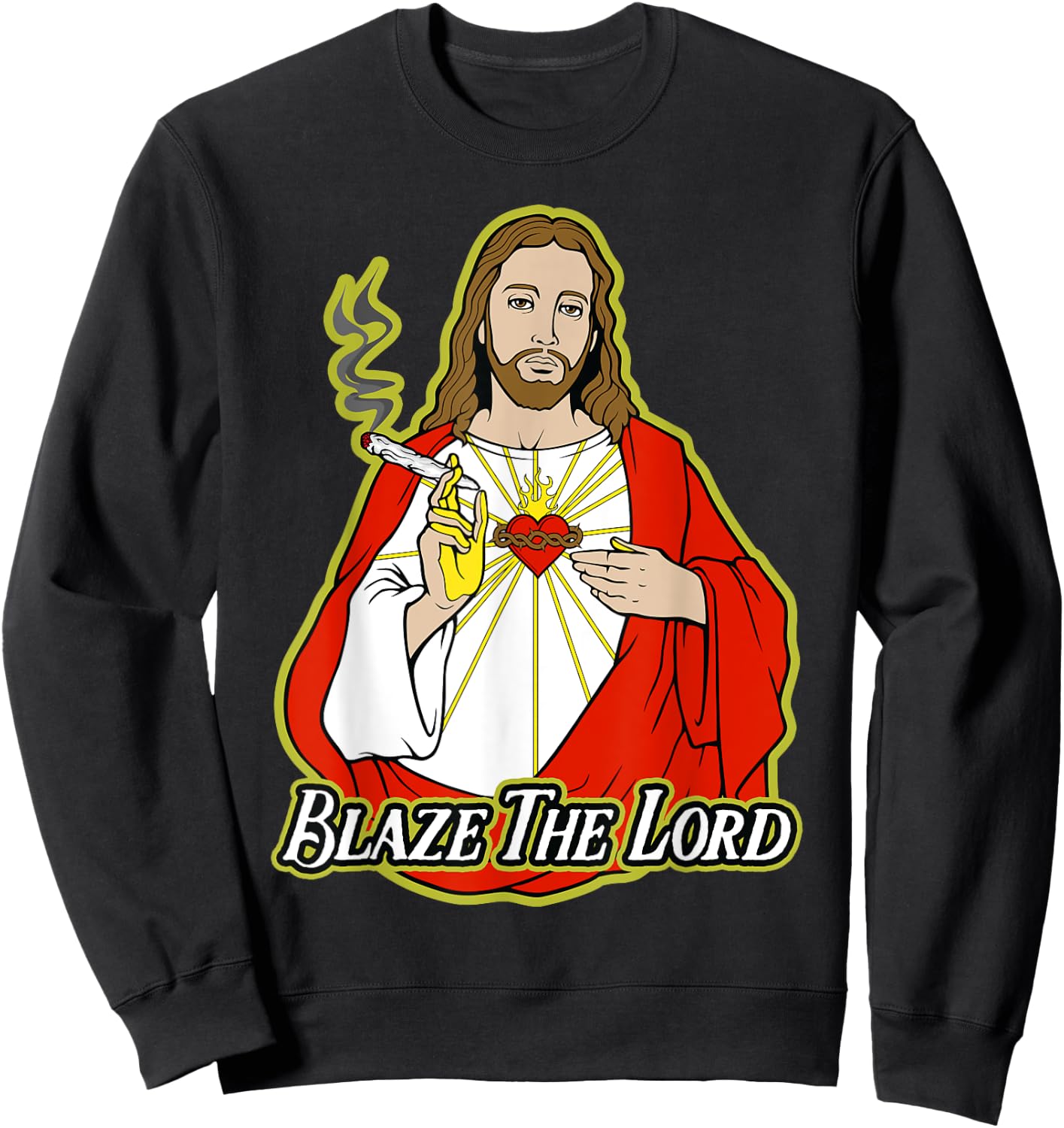 Marijuana Lord Jesus 420 Getting High Sweatshirt - Sweatshirt | Black