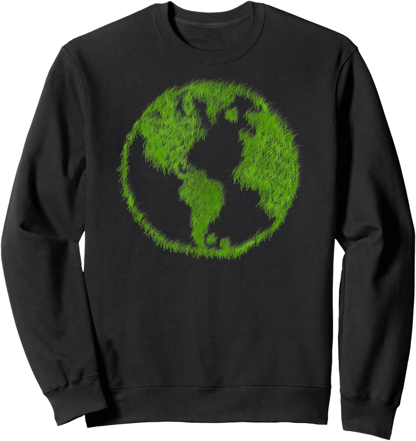 Green World Map Earth Reduce Reuse Recycle Sweatshirt - Sweatshirt | Black
