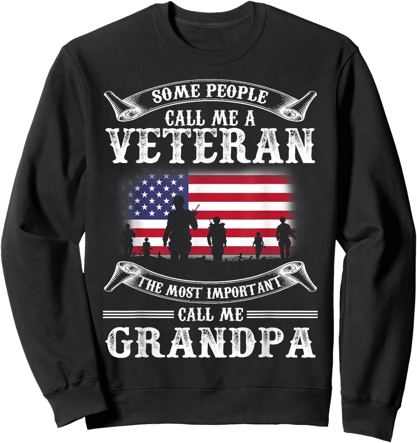 Proud Army Veteran Grandpa Fathers Day 2021 Shirt Gifts Sweatshirt - Sweatshirt | Black