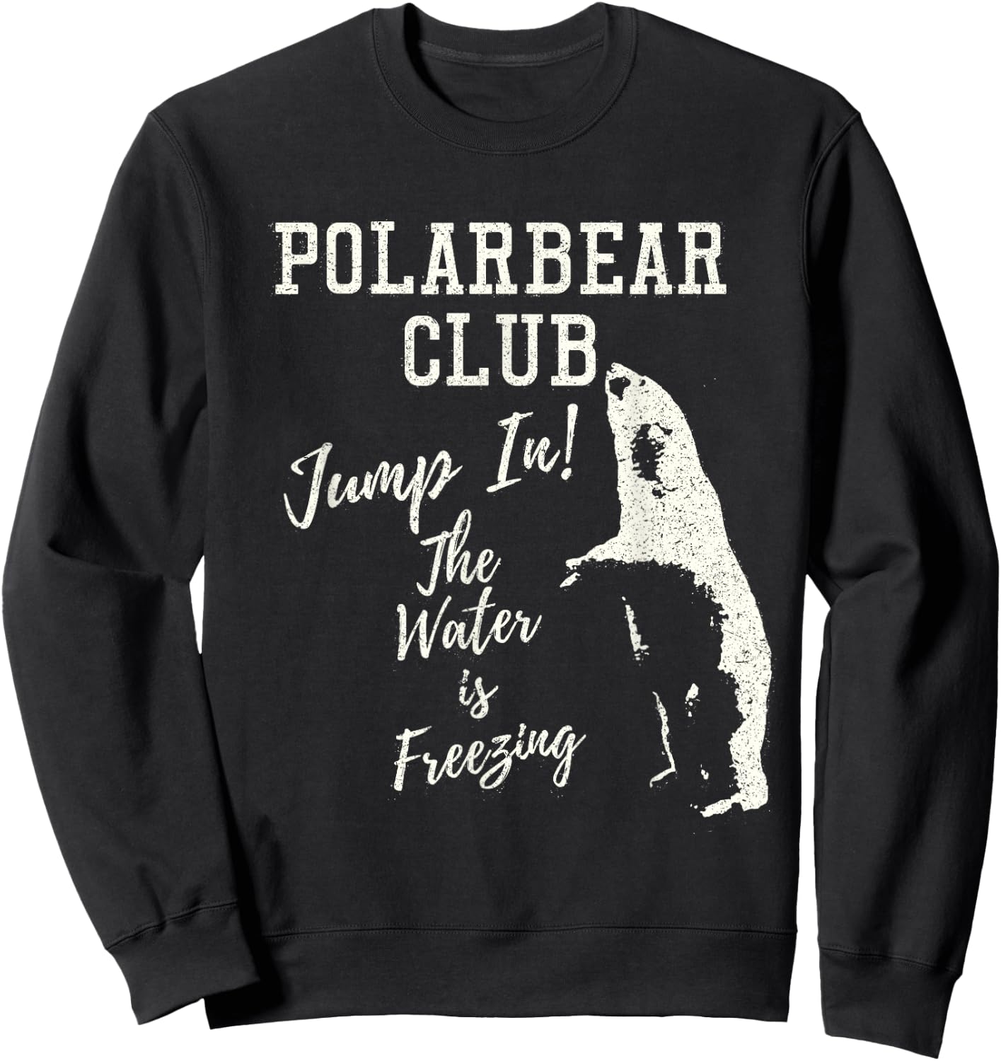 Polar Bear Club Freezing Water Vintage Distressed T shirt Sweatshirt - Sweatshirt | Black