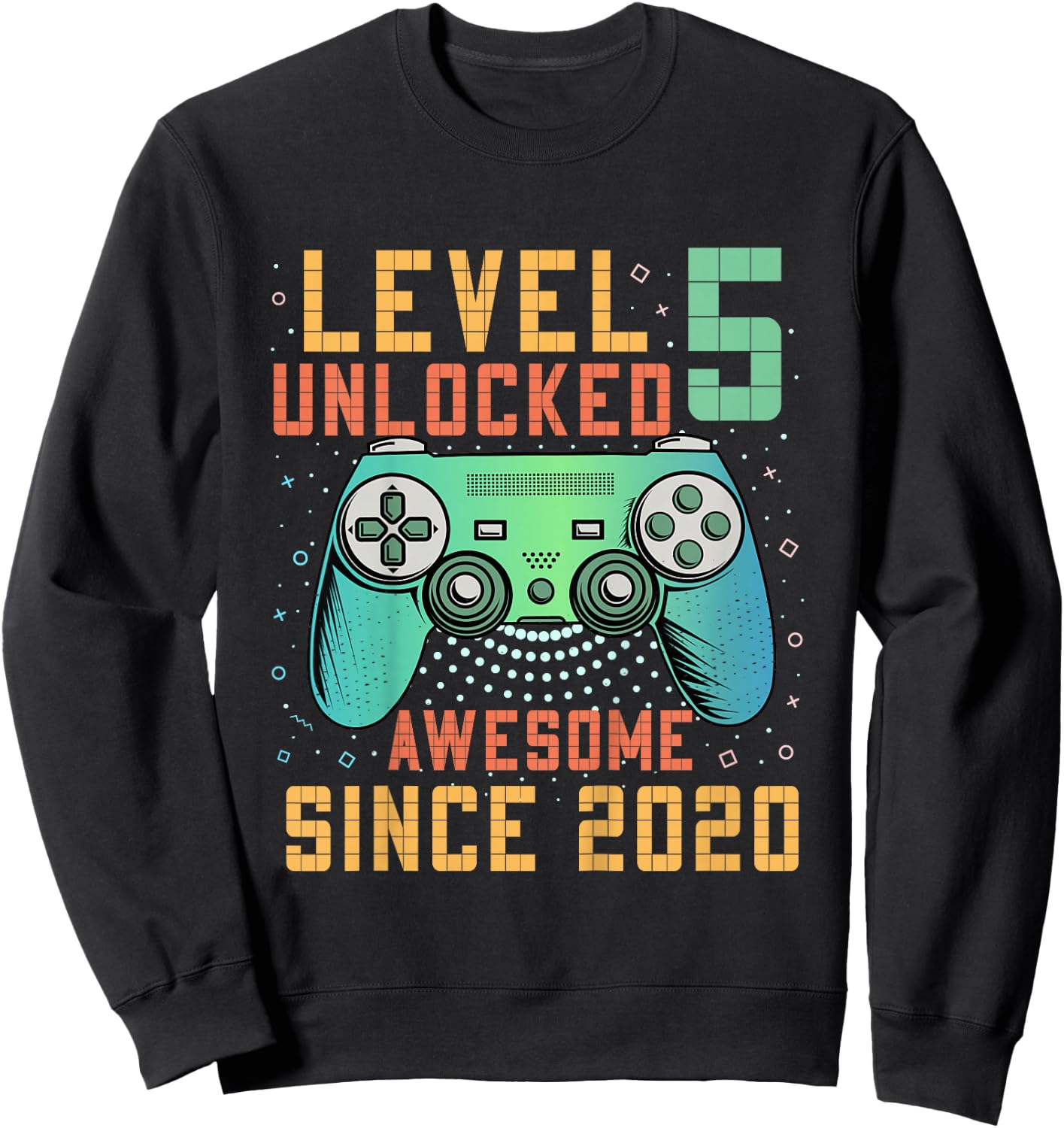Kids Level 5 Unlocked 5th Birthday 5 Year Old Boy Gifts Gaming Sweatshirt - Sweatshirt | Black