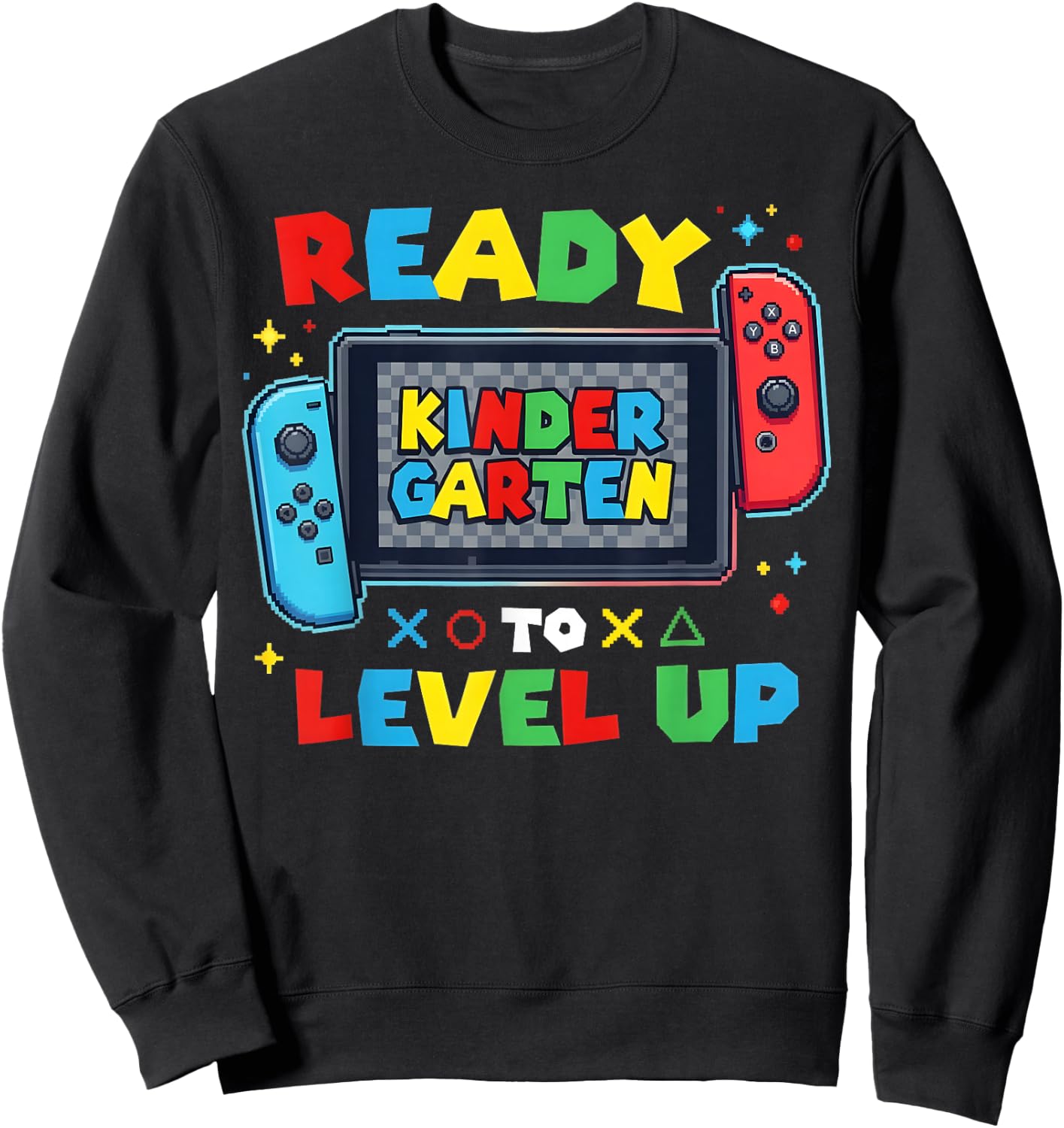 Ready to Level Up Gamer Kindergarten Boys Back to School Sweatshirt - Sweatshirt | Black