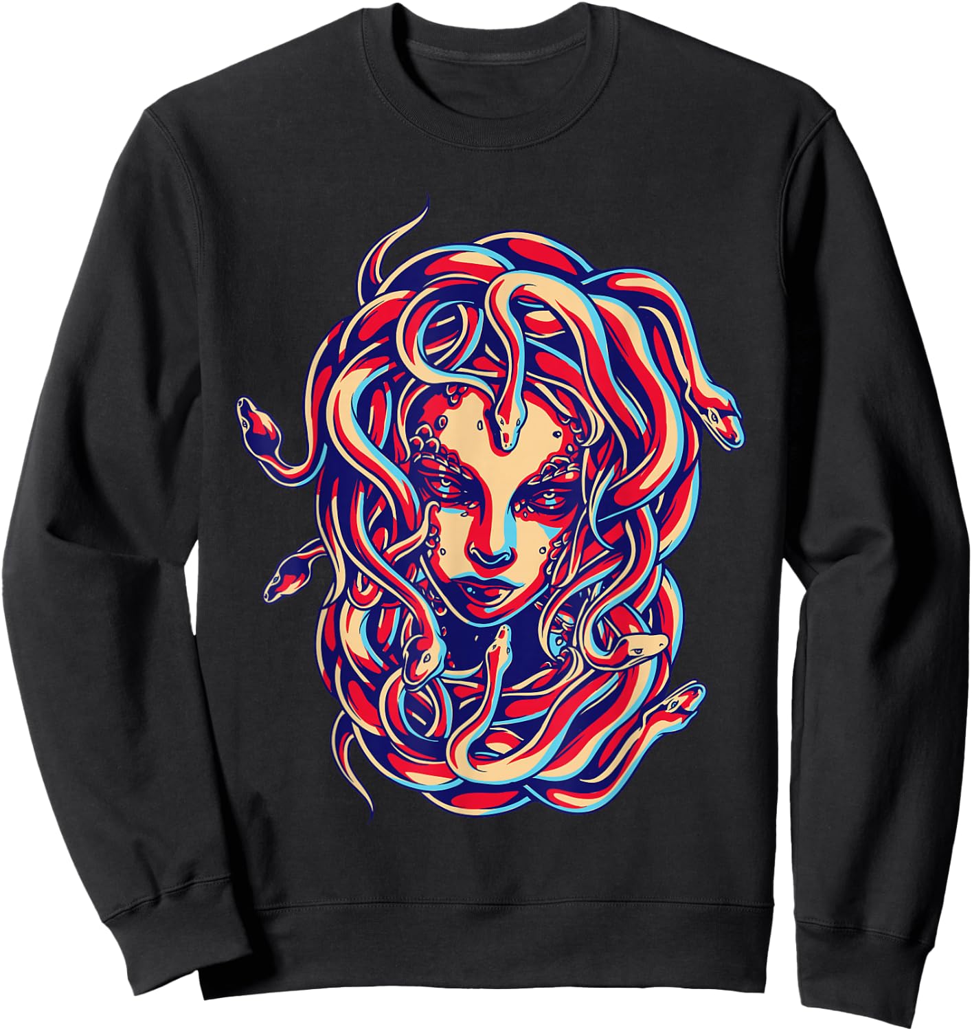 Medusa Head Snake Hair Greek Mythology Gift Sweatshirt - Sweatshirt | Black