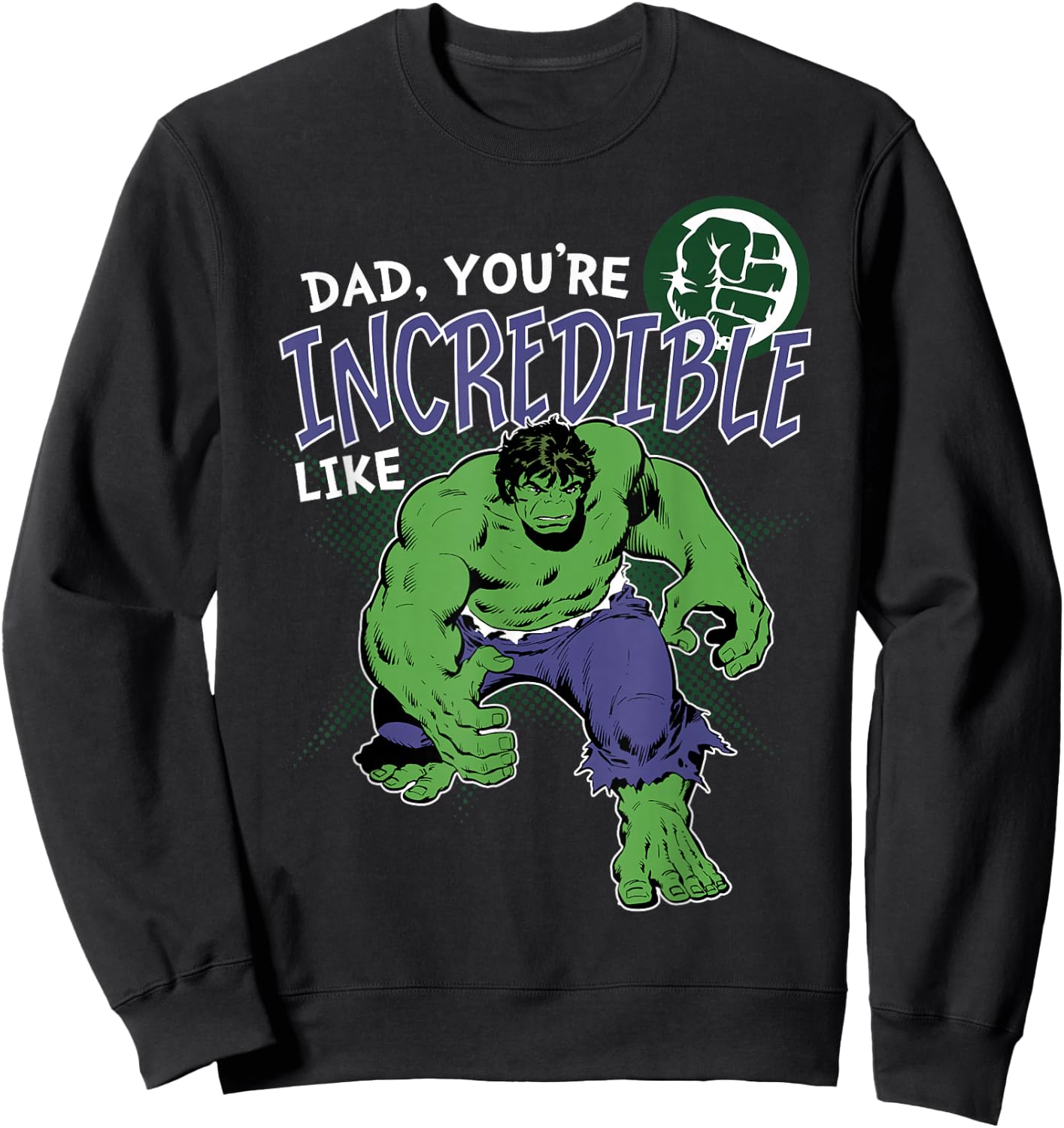 Marvel Hulk Incredible Dad Father's Day Sweatshirt - Sweatshirt | Black