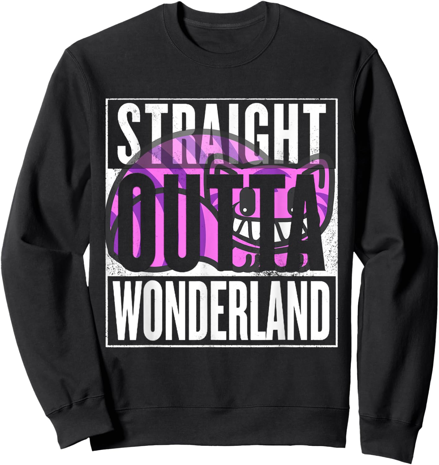 Straight Outta Wonderland Cheshire - Cat Women Kids Sweatshirt - Sweatshirt | Black