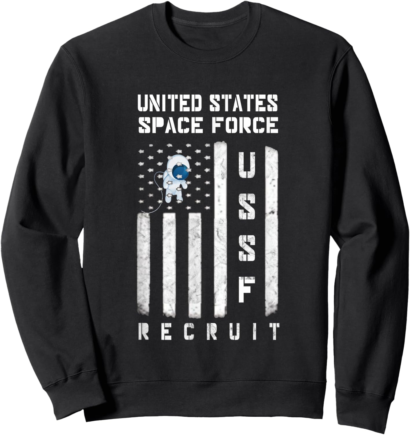 US Space Force Science Fiction Recruit Flag Sweatshirt - Sweatshirt | Black