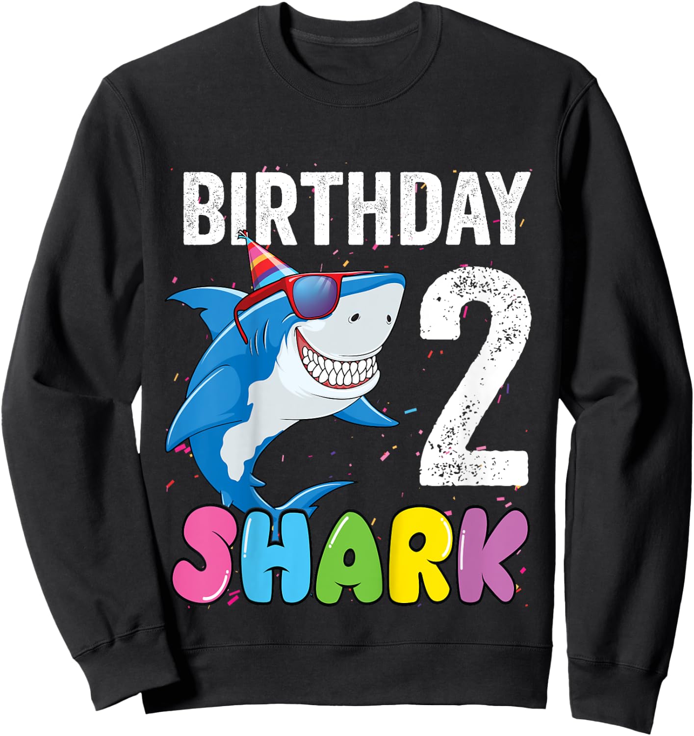 2nd Birthday Shark Shirt JawSome Kids Two Year Old Toddler Sweatshirt - Sweatshirt | Black