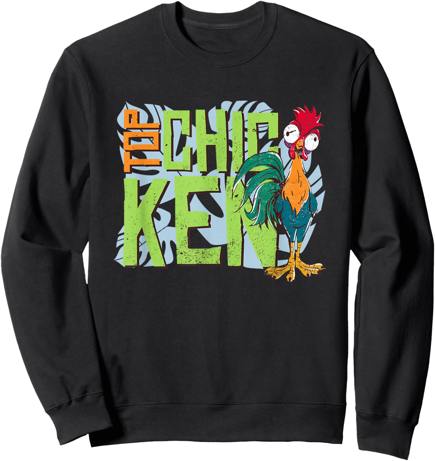 Disney Moana 2 Hei Hei Top Chicken Tropical Panel Sweatshirt - Sweatshirt | Black