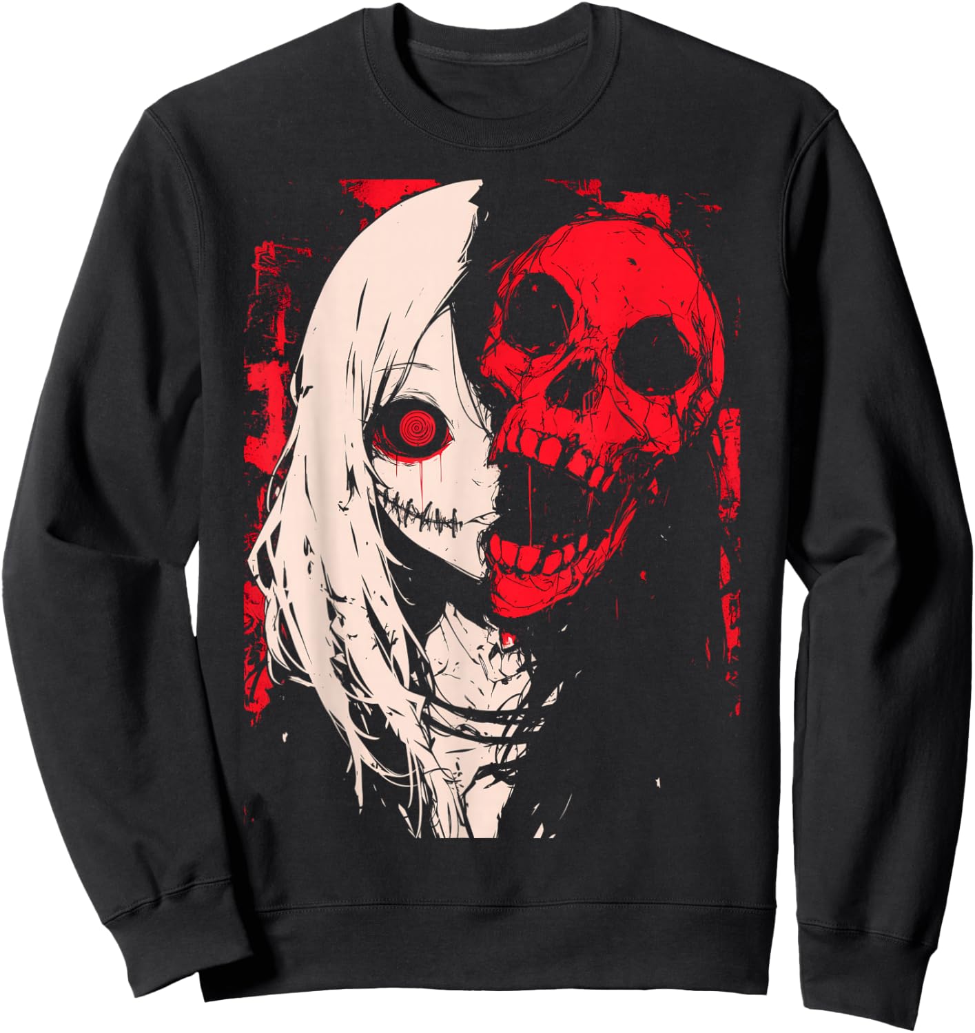 Horror Anime Manga | Japan Japanese Creepy Kawaii Goth Sweatshirt - Sweatshirt | Black