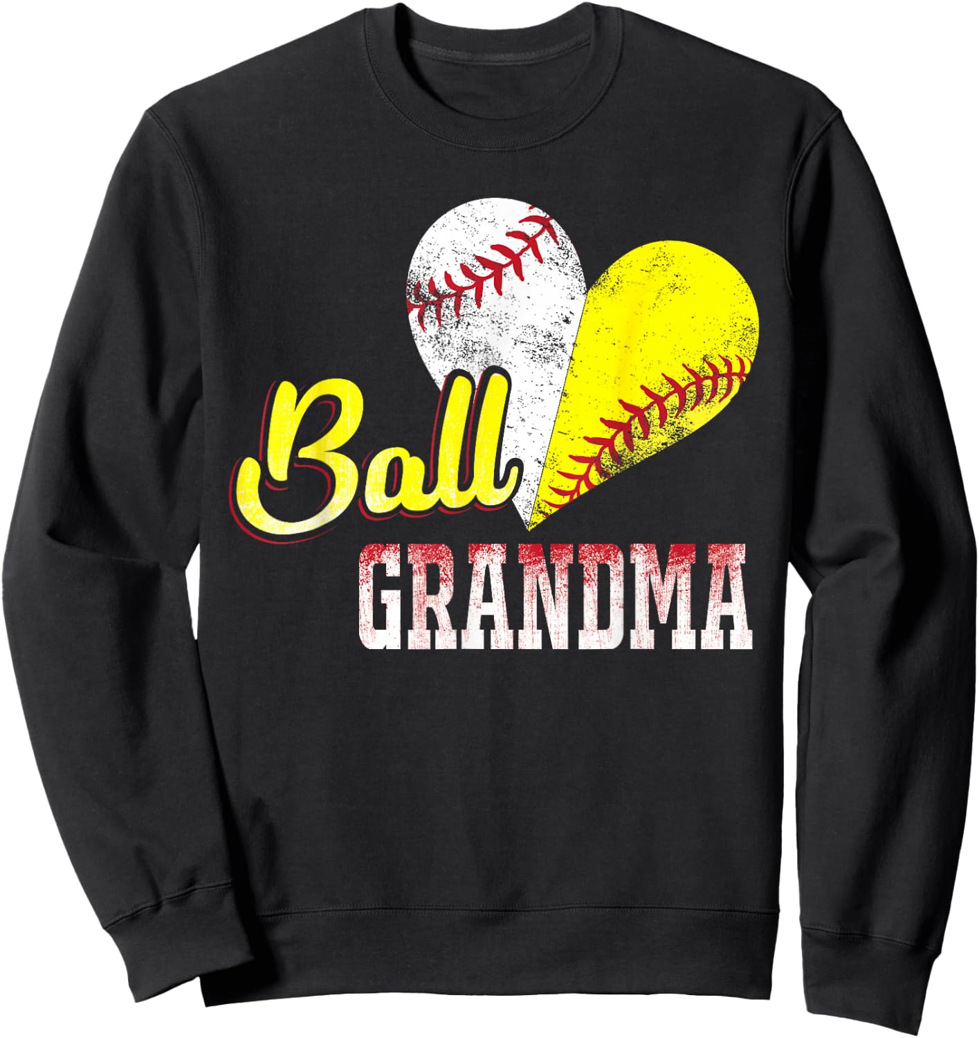 Funny Ball Grandma Baseball Softball Sweatshirt - Sweatshirt | Black