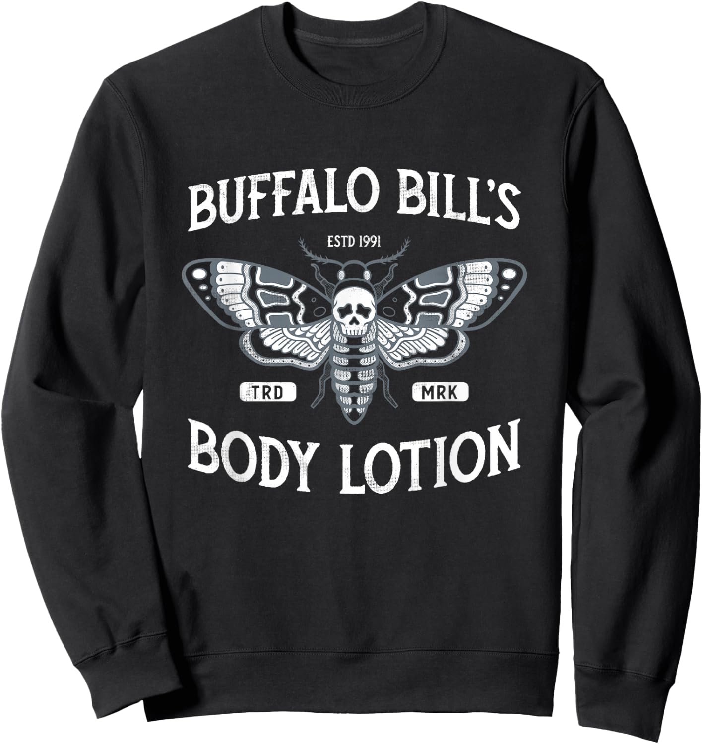 Goth Body Lotion - Deaths Head Moth - Horror Sweatshirt - Sweatshirt | Black