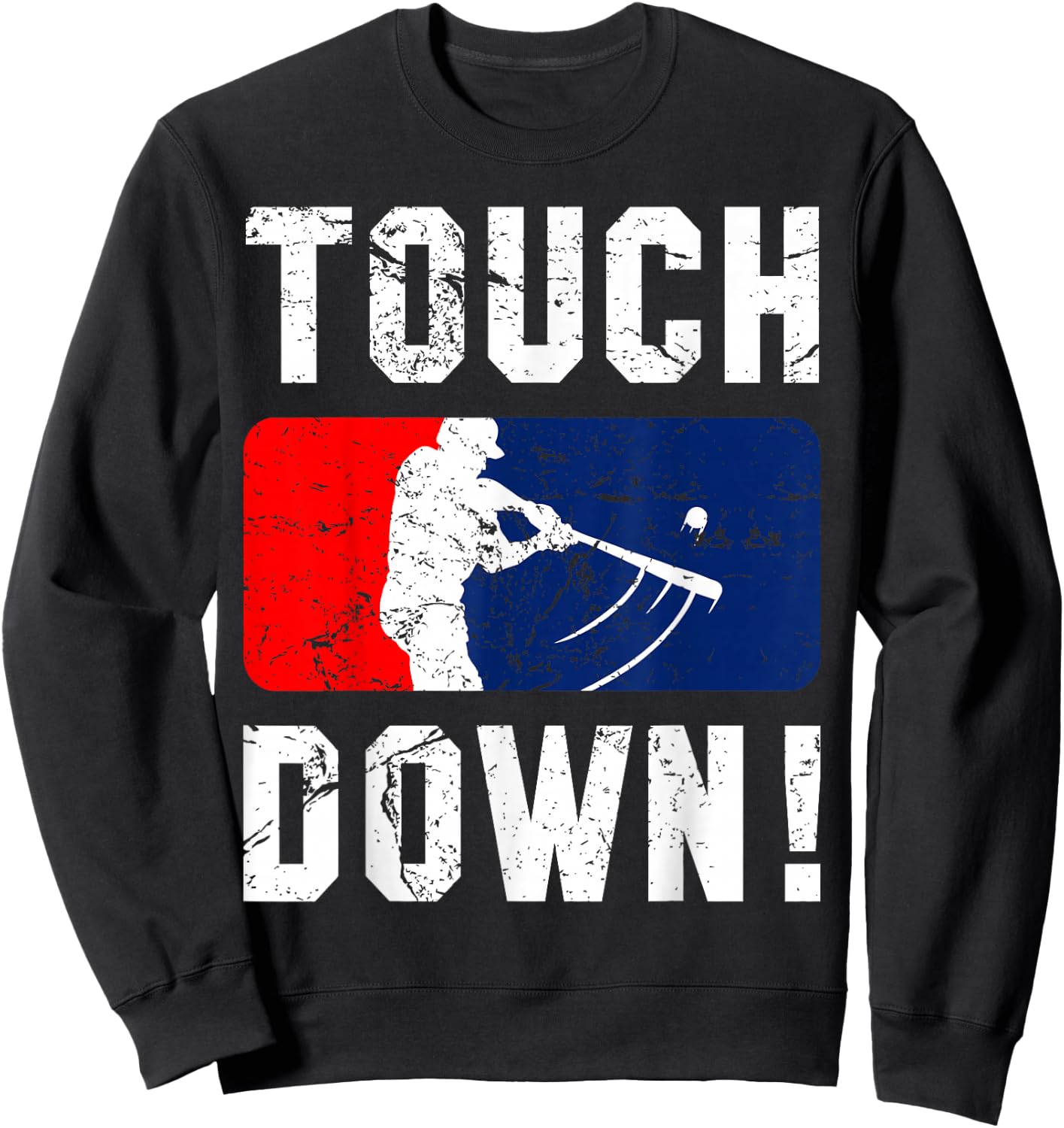 Touchdown Baseball Inspired Double Play Practice Game Sweatshirt - Sweatshirt | Black