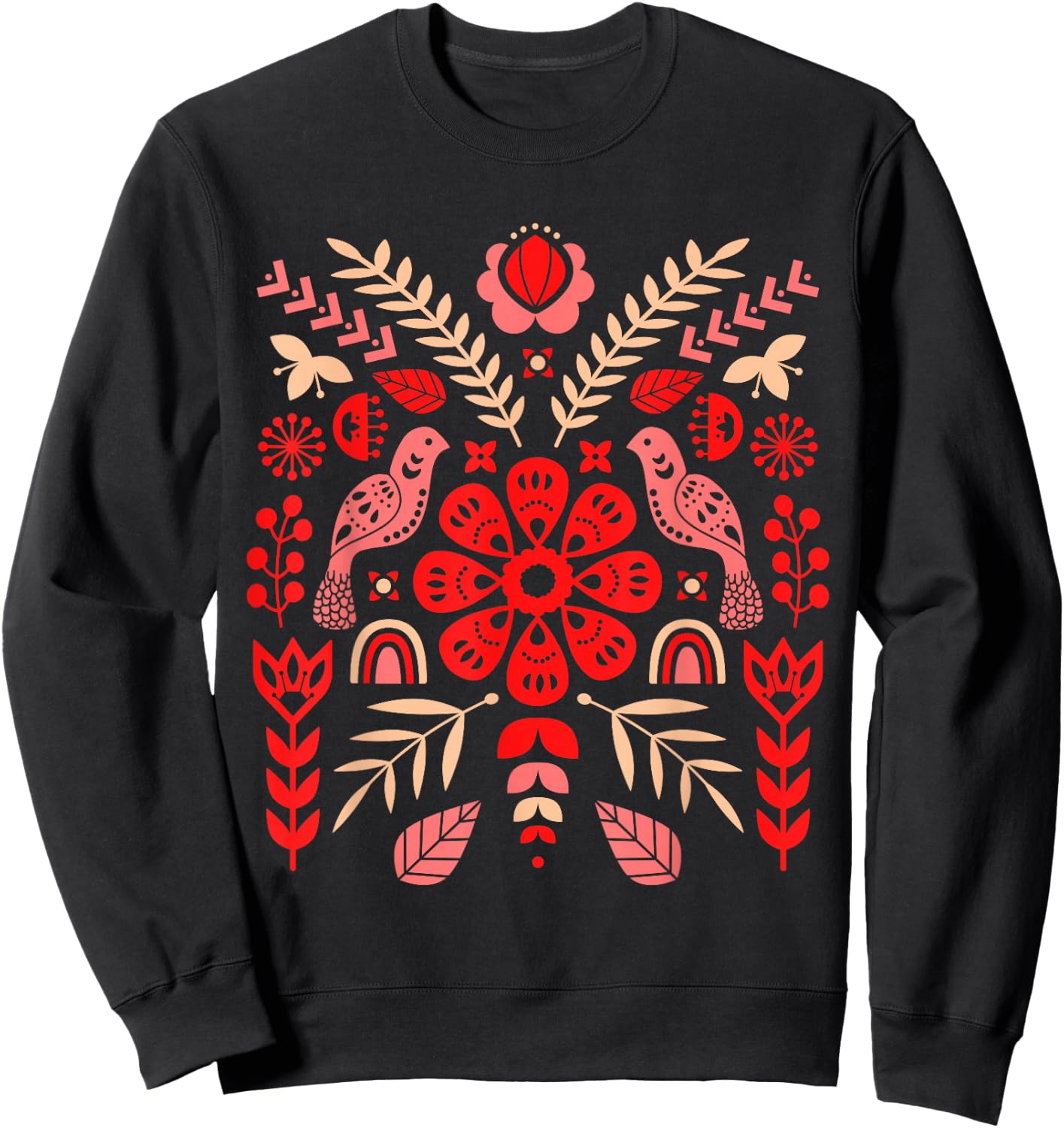 Ukrainian Birds | Vyshyvanka Style Sweatshirt - Sweatshirt | Black