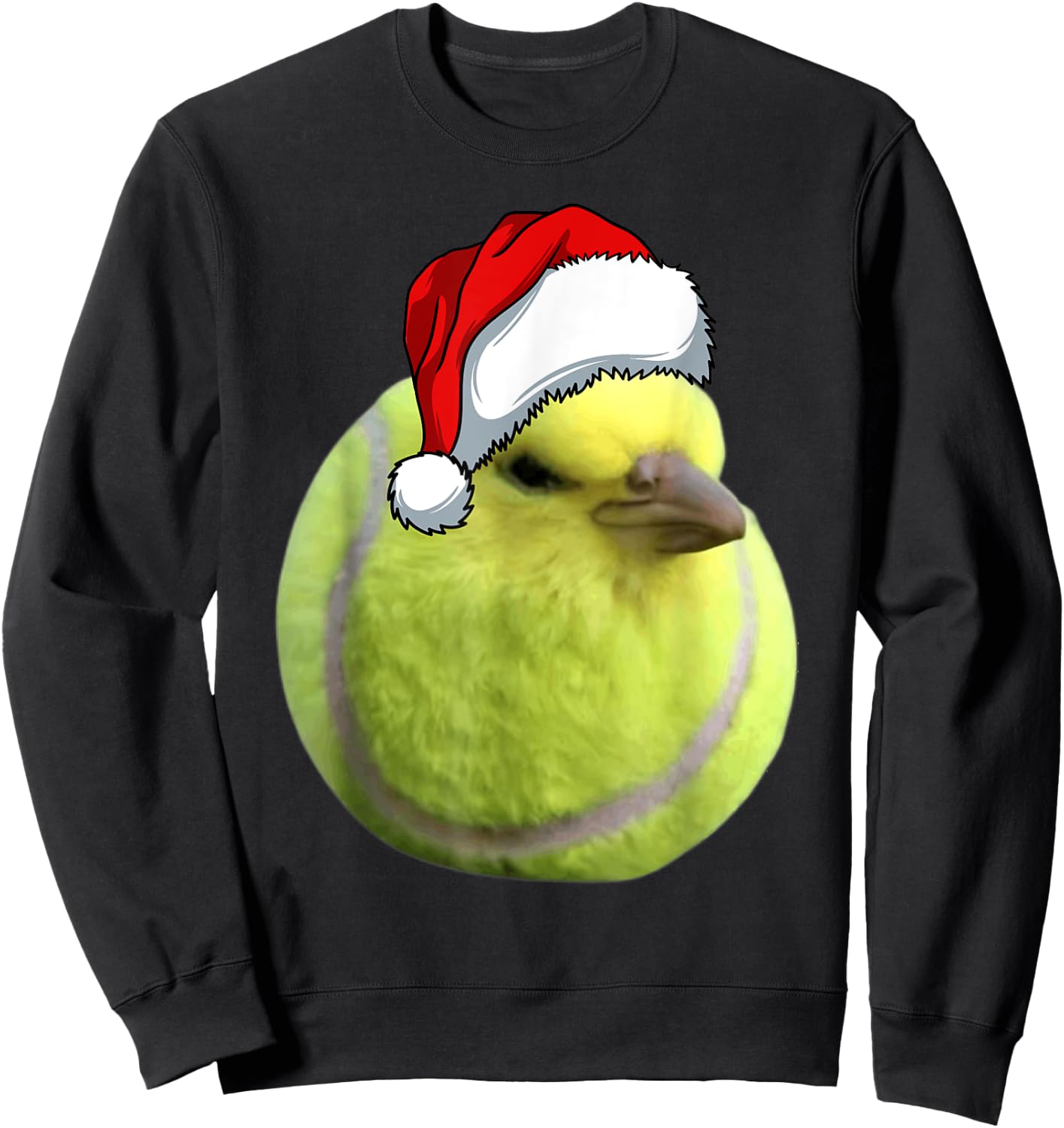 Tennis Bird Ball Meme Christmas Pajamas Funny Memes Xmas Kid Sweatshirt - Sweatshirt | Black