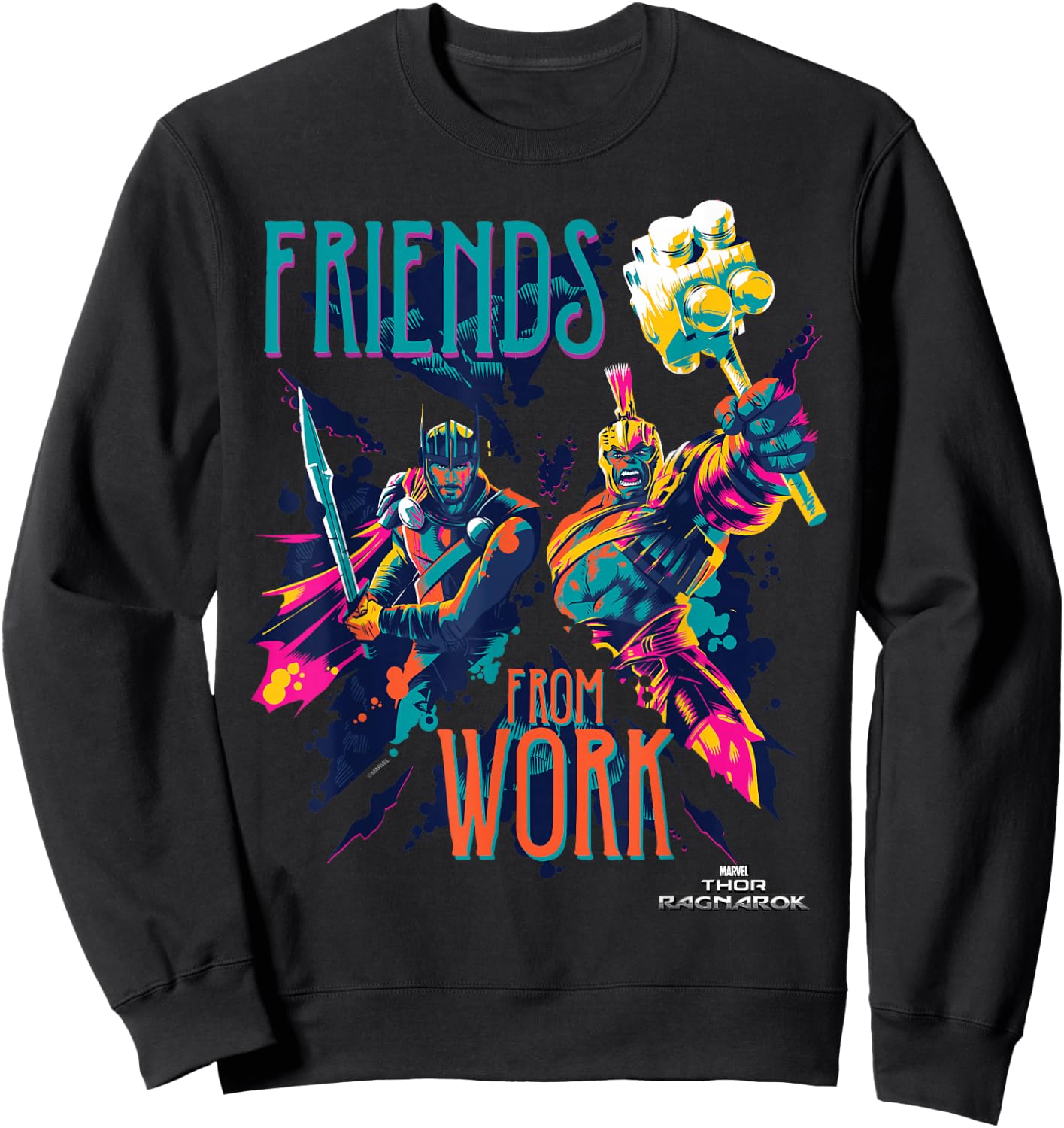 Marvel Thor Ragnarok Working Friends Neon Blast Sweatshirt - Sweatshirt | Black