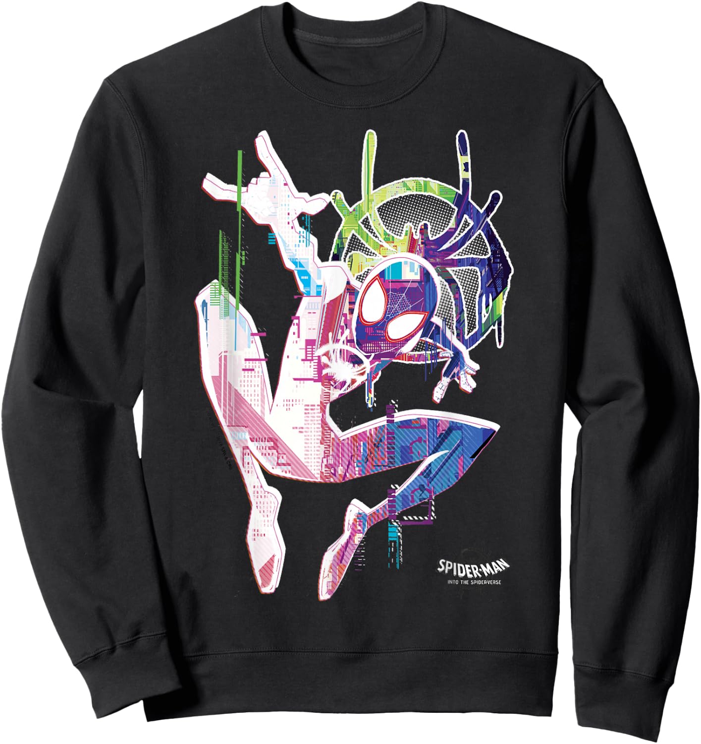 Marvel Spider-Man Spiderverse Watercolor Spidey Pose Sweatshirt - Sweatshirt | Black