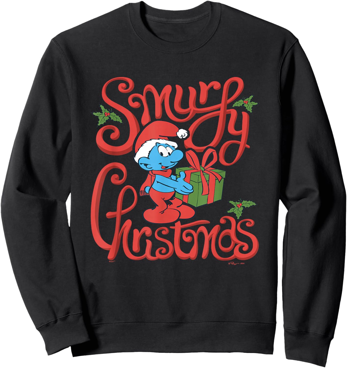 The Smurfs Christmas Have A Smurfy Christmas Sweatshirt - Sweatshirt | Black