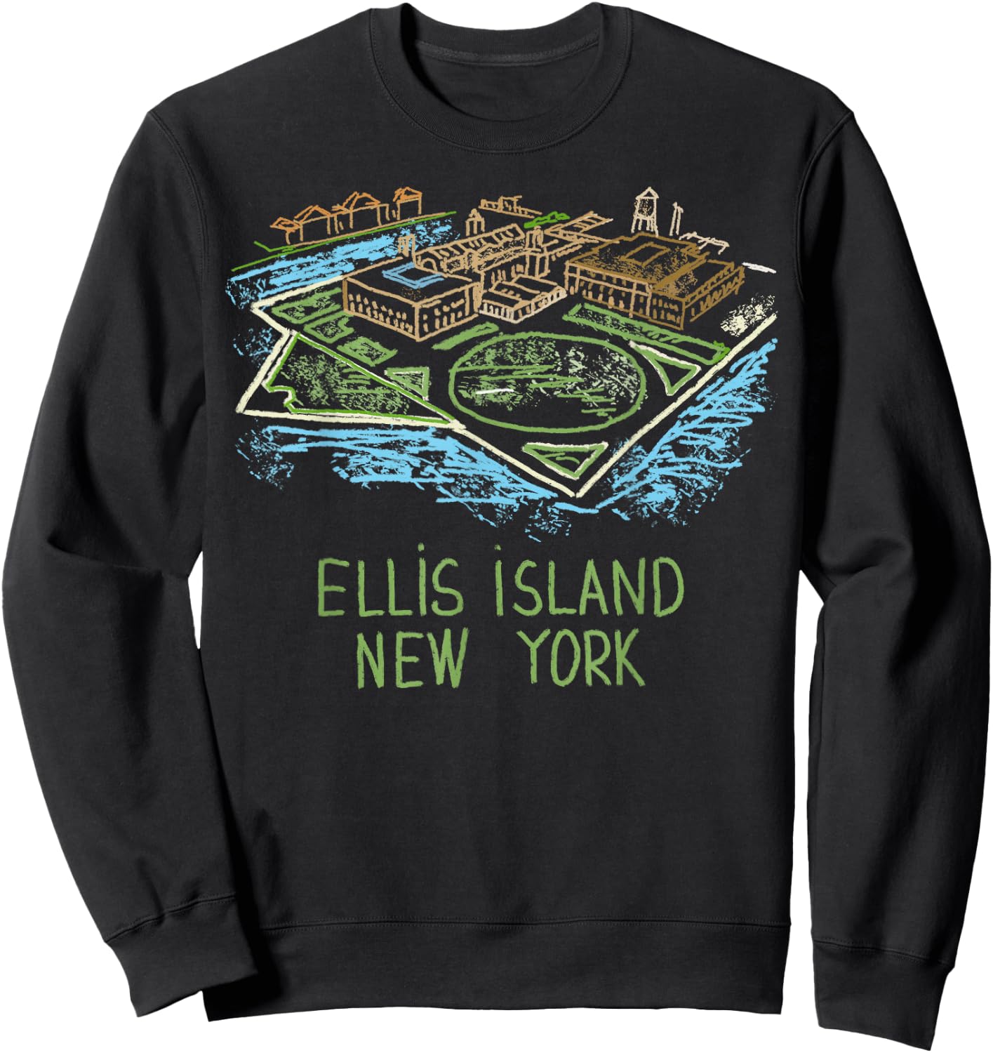 Ellis Island New York T Shirt Sweatshirt - Sweatshirt | Black