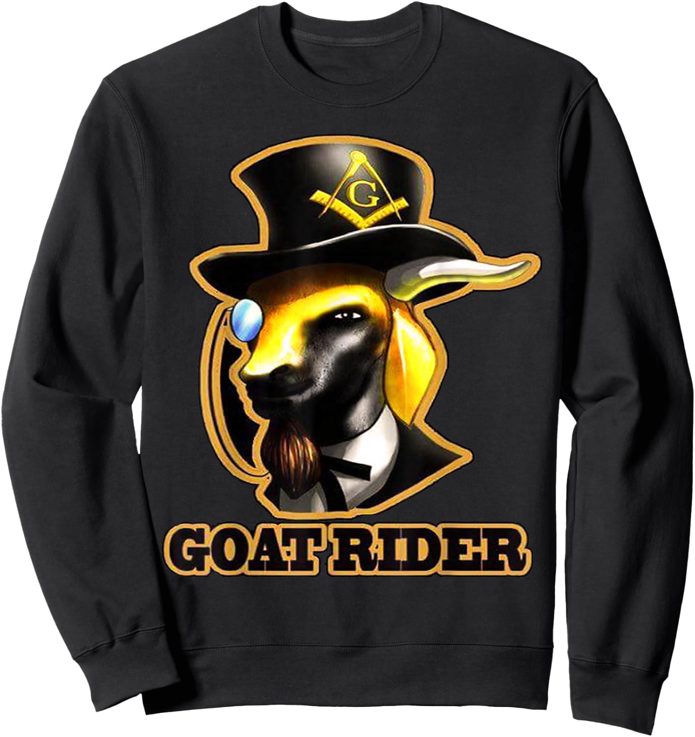 Masonic Goat Rider T Shirt Mason Sweatshirt - Sweatshirt | Black