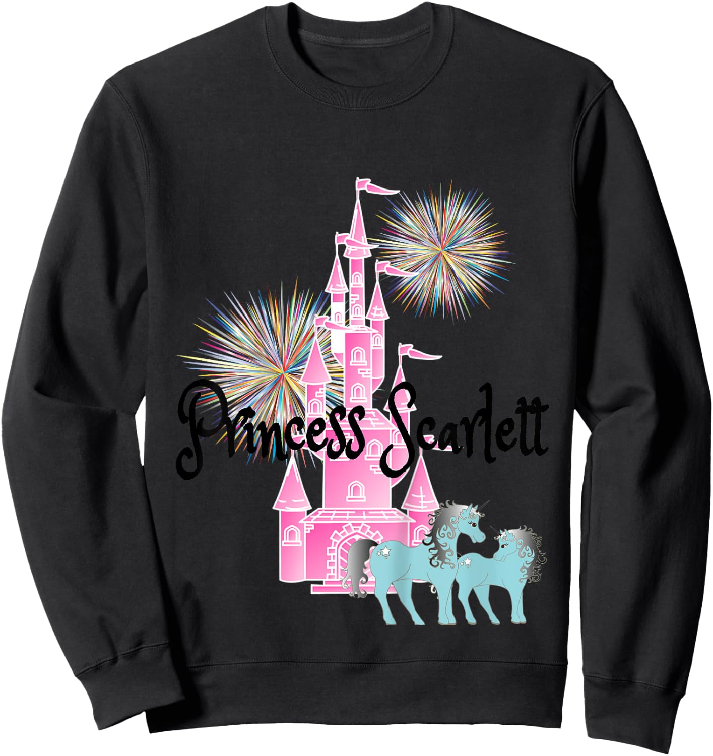 Kids Princess Scarlett Name Girls Personalized Custom Sweatshirt - Sweatshirt | Black