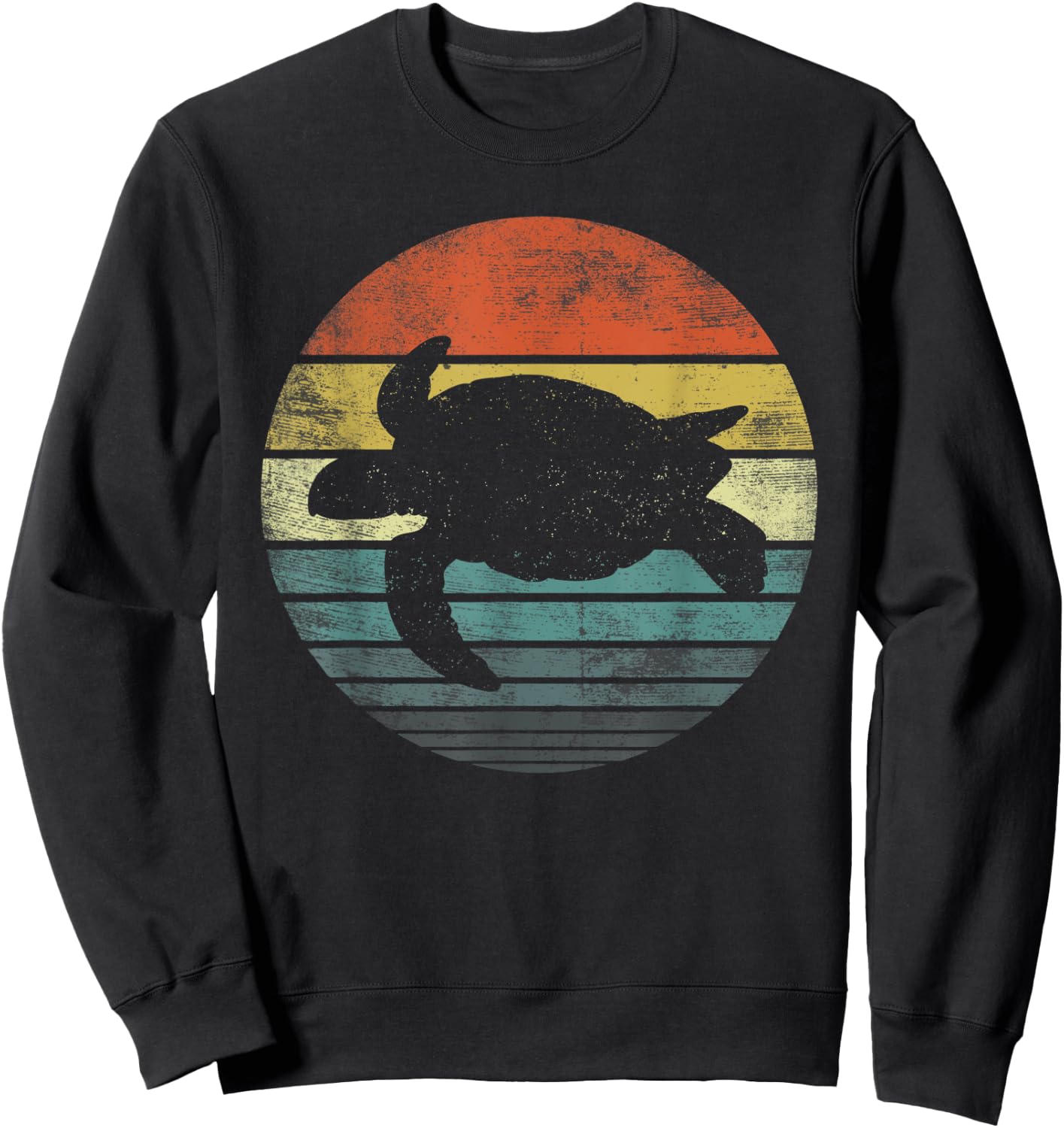 Turtle Lover Gifts Retro Vintage Zoo Reptile Silhouette Sweatshirt - Sweatshirt | Black