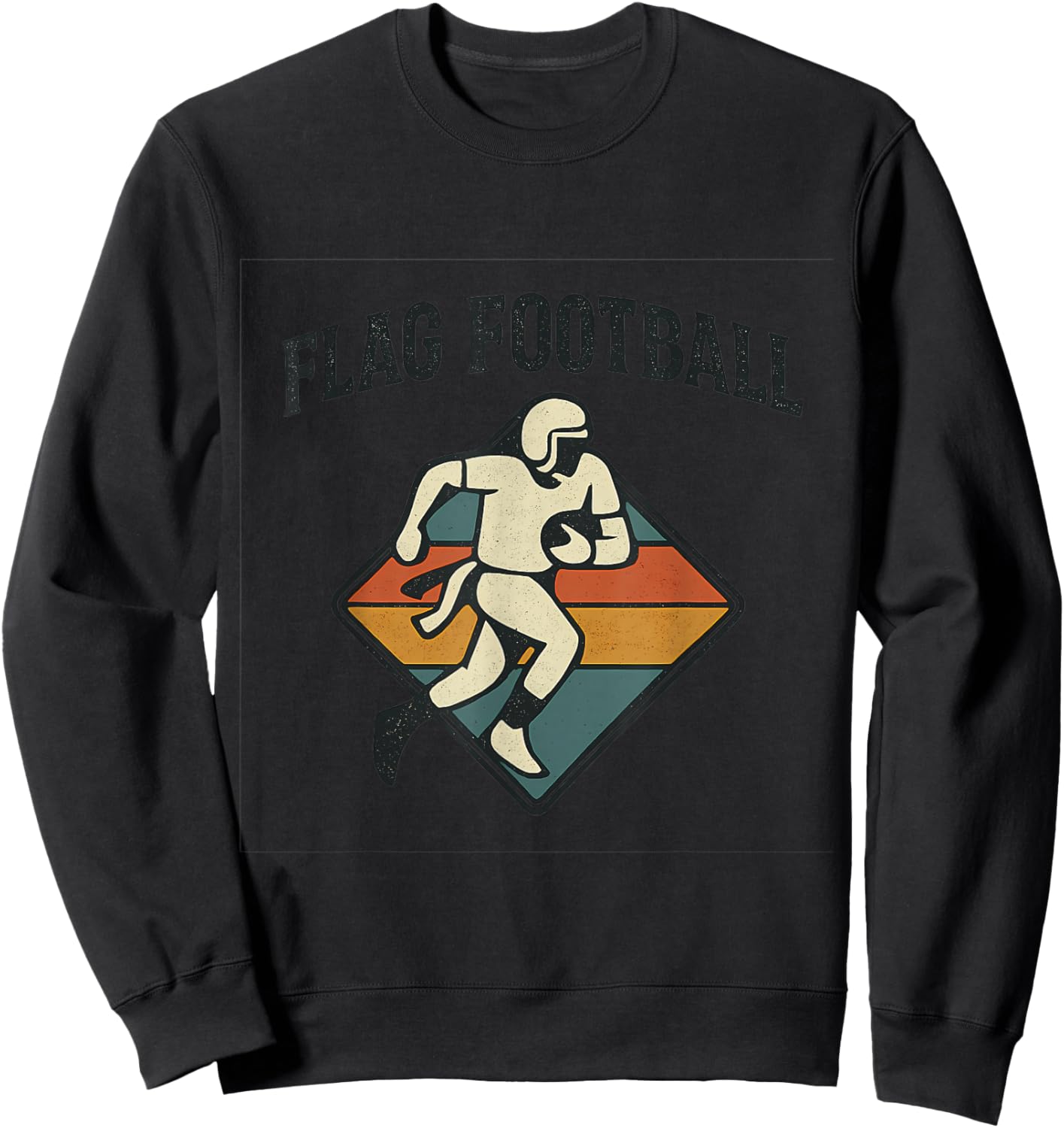 Retro Flag Football Enthusiast Sweatshirt - Sweatshirt | Black