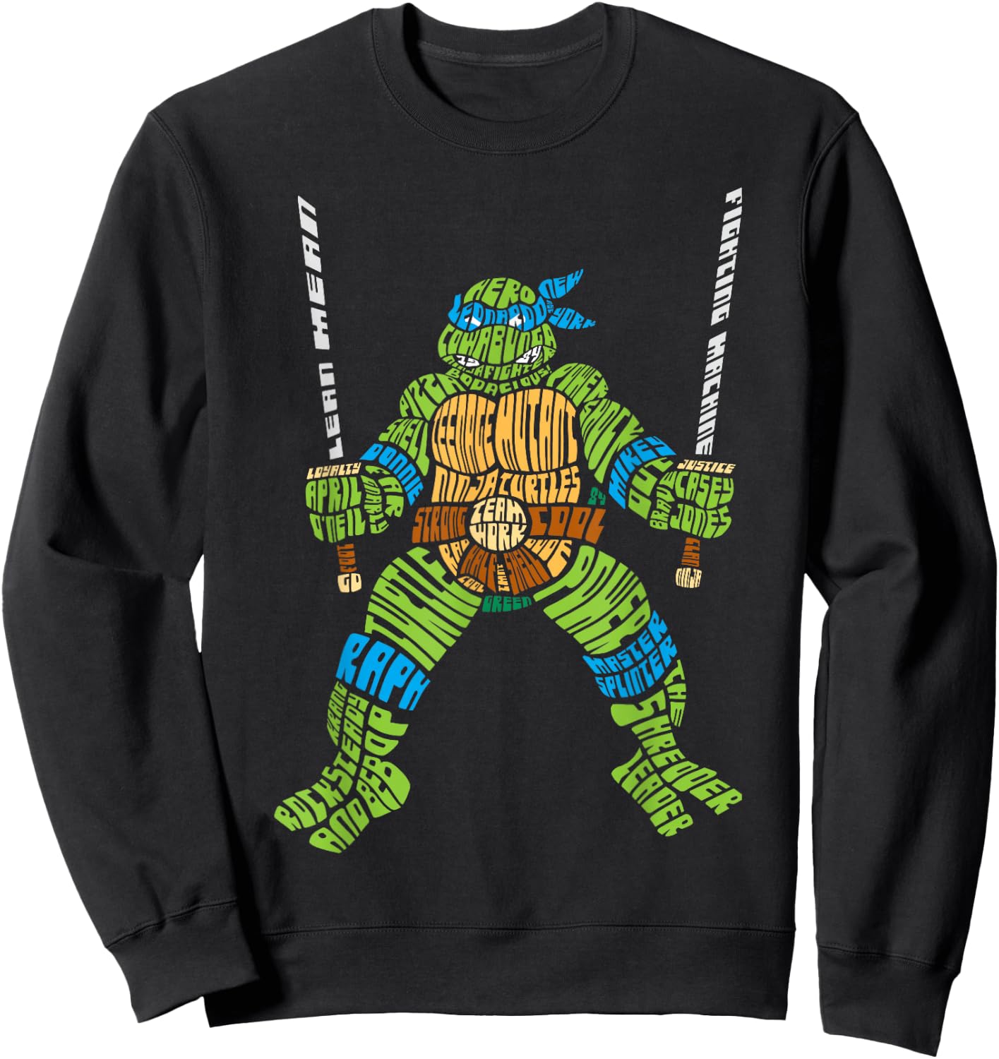 Teenage Mutant Ninja Turtles Leonardo Lettered Sweatshirt - Sweatshirt | Black