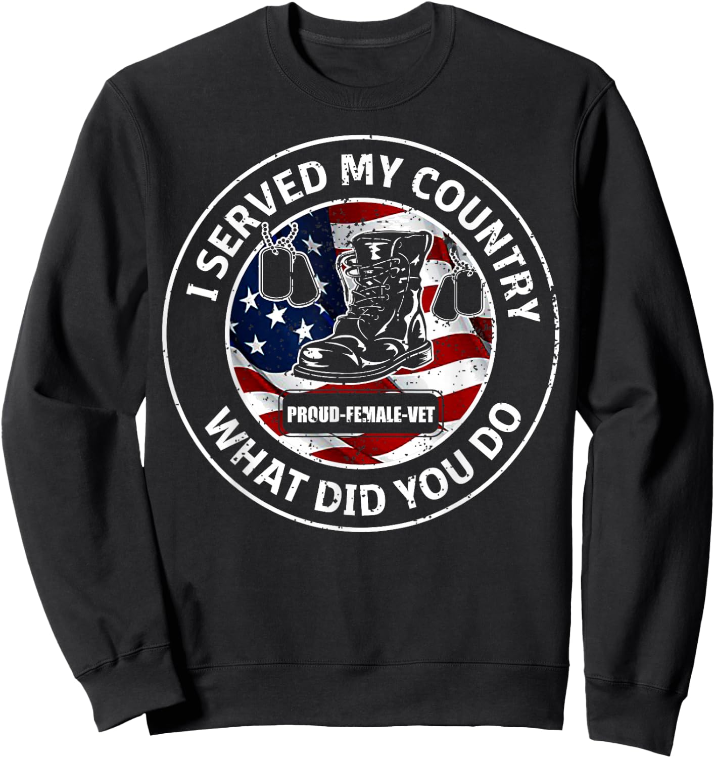 I Served My Country Veteran What Did You Do T Shirts Sweatshirt - Sweatshirt | Black