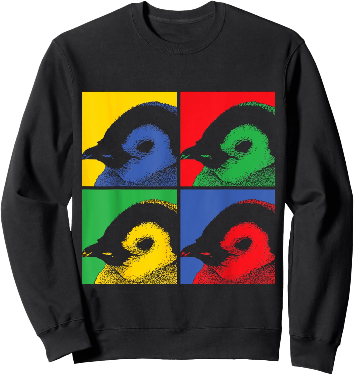 Pop Art Penguin Sweatshirt - Sweatshirt | Black
