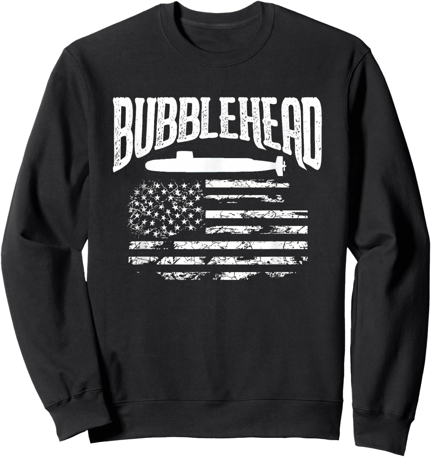 Bubblehead Submarine Veteran T Shirt - Gift Submariner Sweatshirt - Sweatshirt | Black