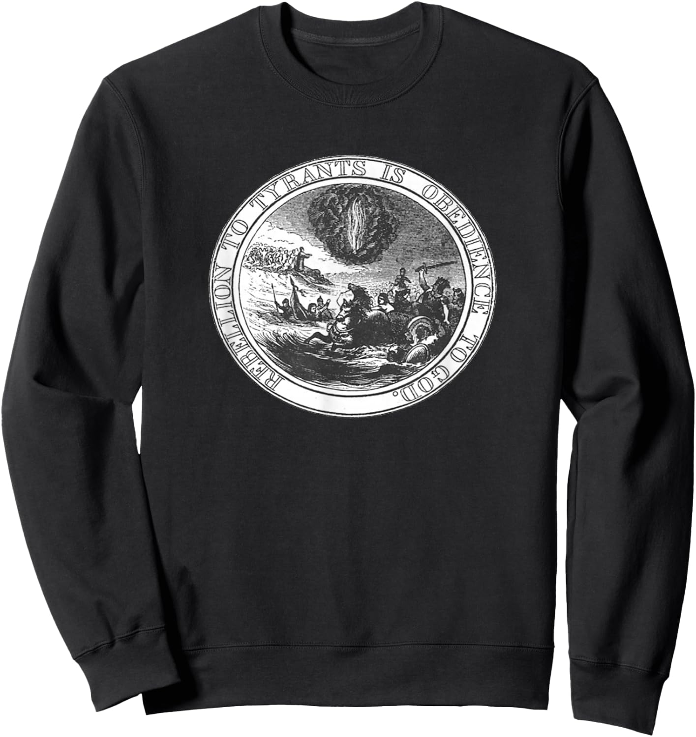 Rebellion to Tyrants is Obedience to God Franklin Sweatshirt - Sweatshirt | Black