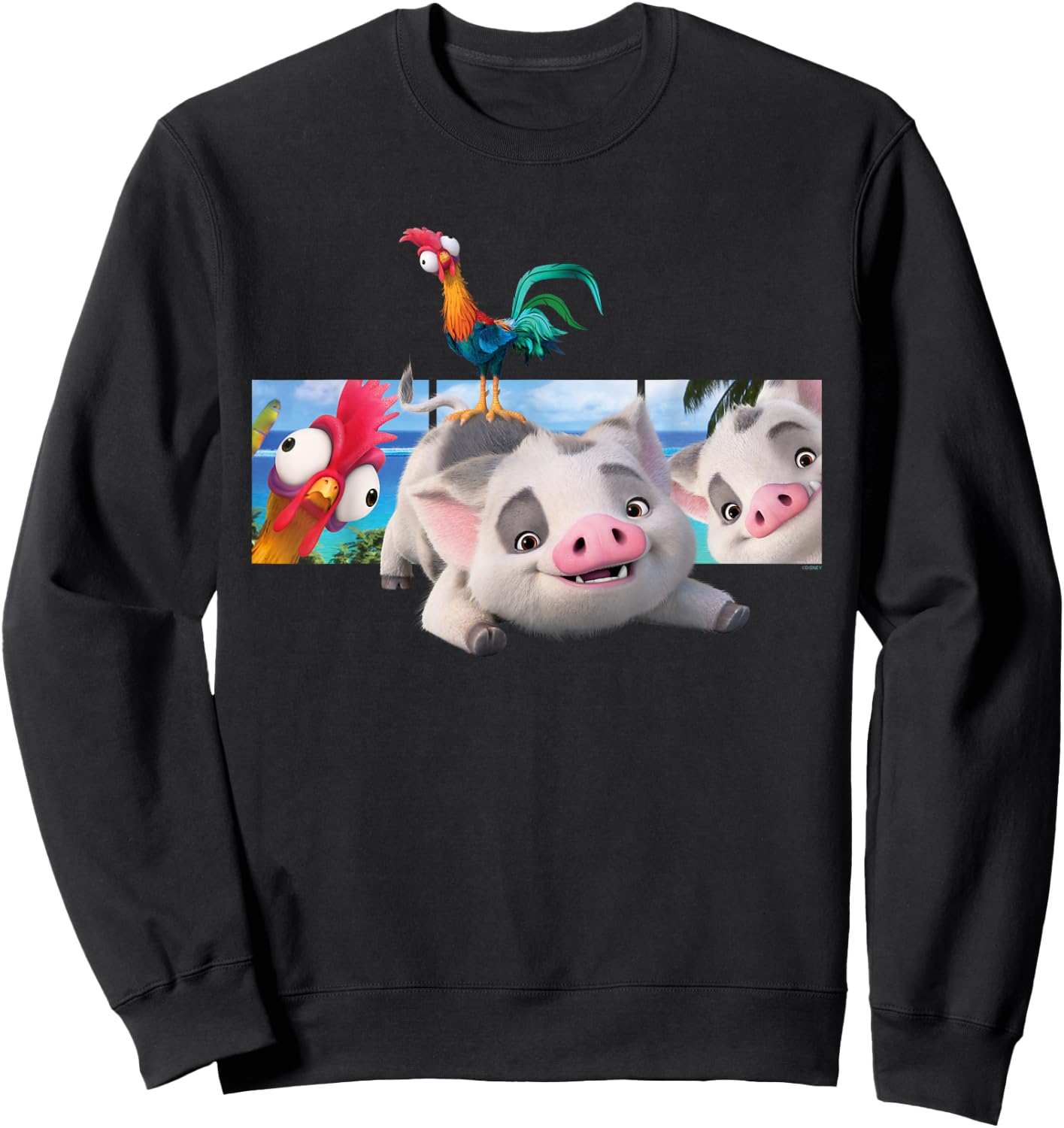 Disney Moana 2 Best Beach Friends Pua and Heihei Sweatshirt - Sweatshirt | Black