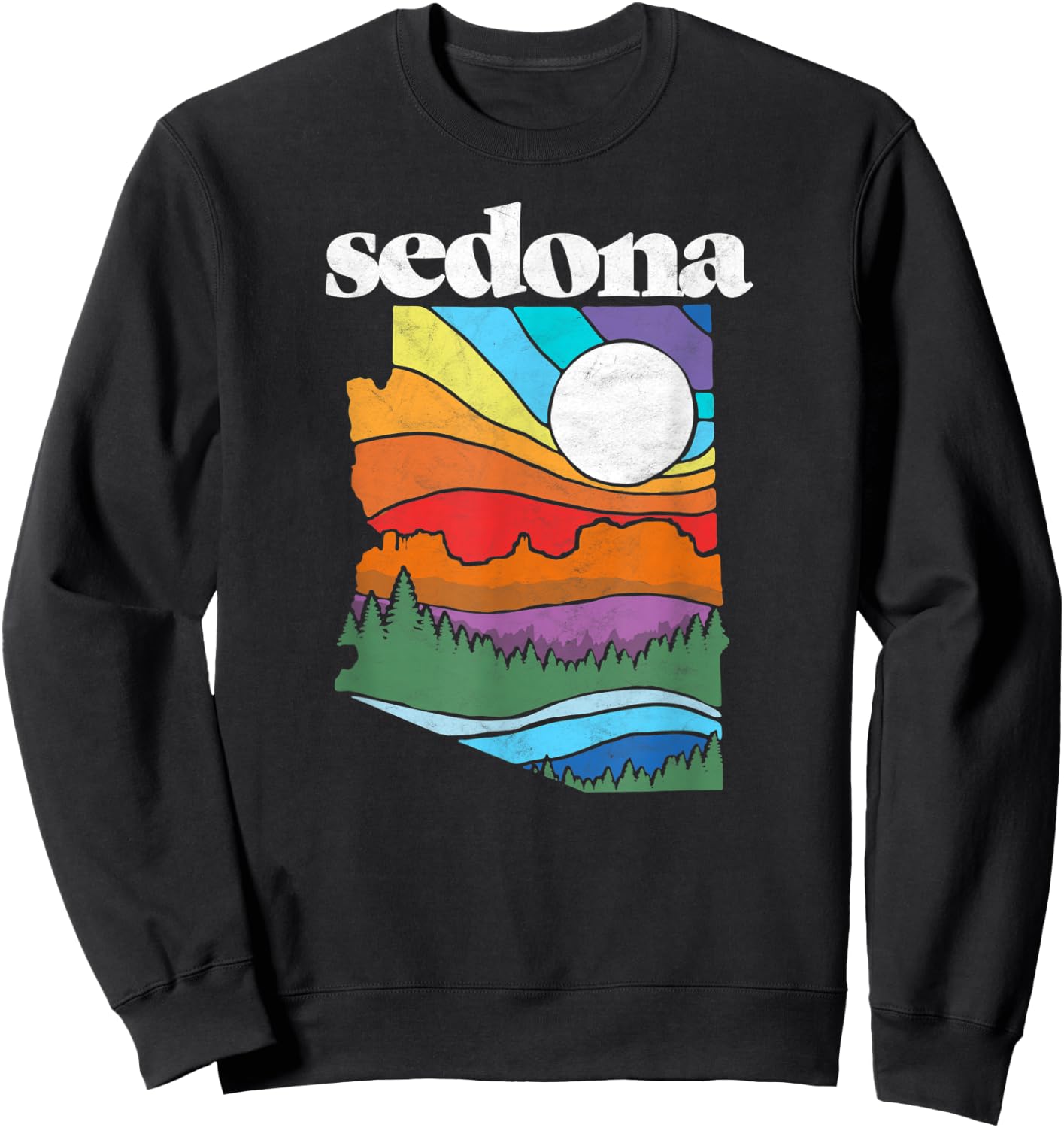 Sedona Arizona Vintage Nature Design Outdoor Graphic Sweatshirt - Sweatshirt | Black