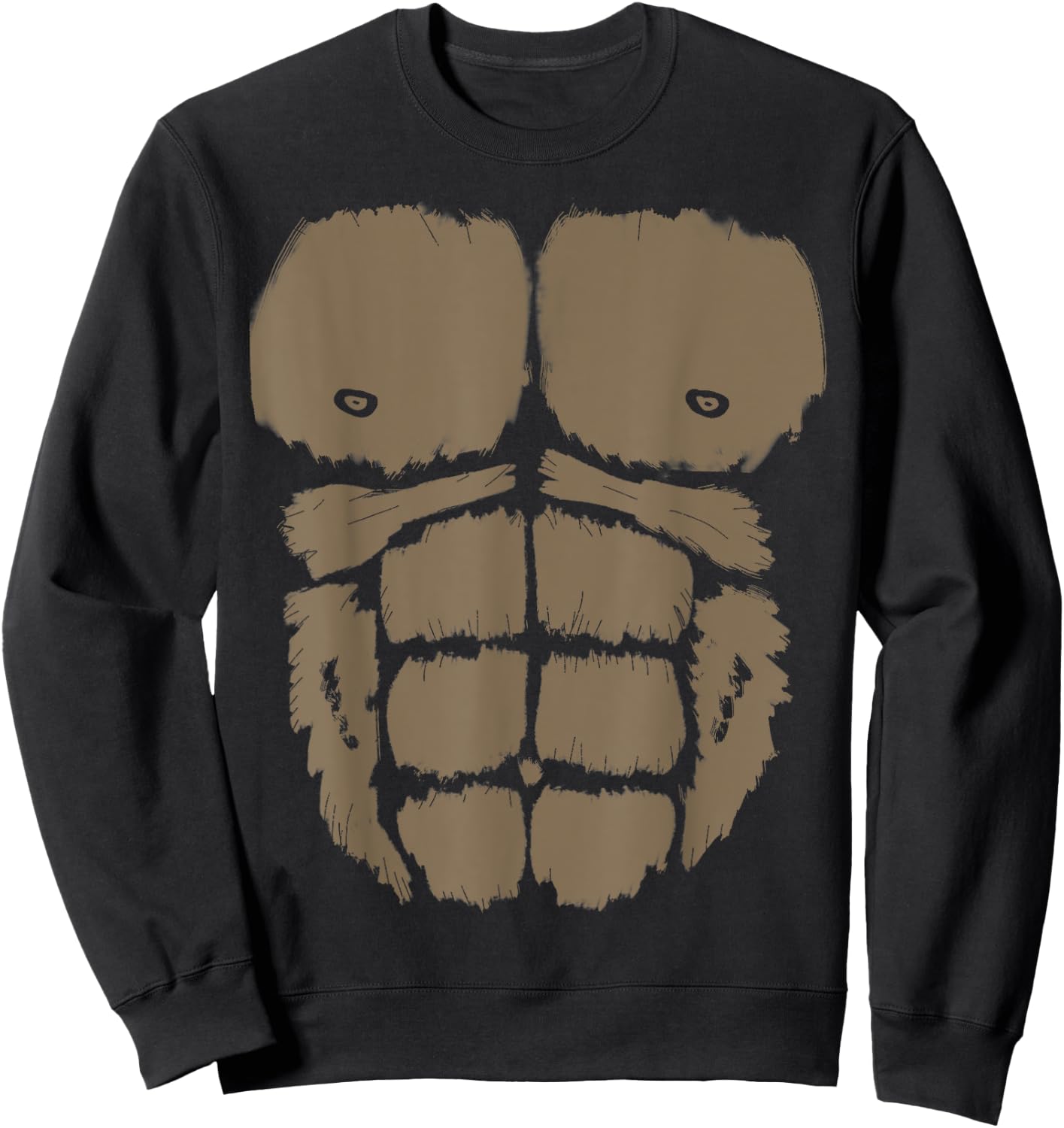 Gorilla Chest Muscle Belly Monkey Costume Sweatshirt - Sweatshirt | Black