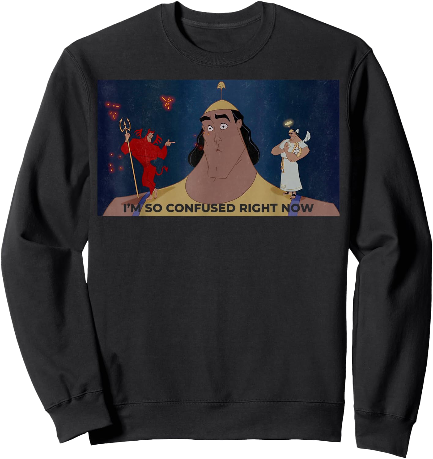 Disney Emperors New Groove Kronk Confused Graphic Sweatshirt - Sweatshirt | Black