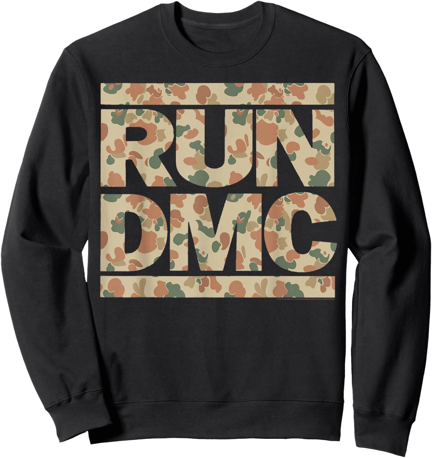 Run DMC Official Camo Logo Sweatshirt - Sweatshirt | Black