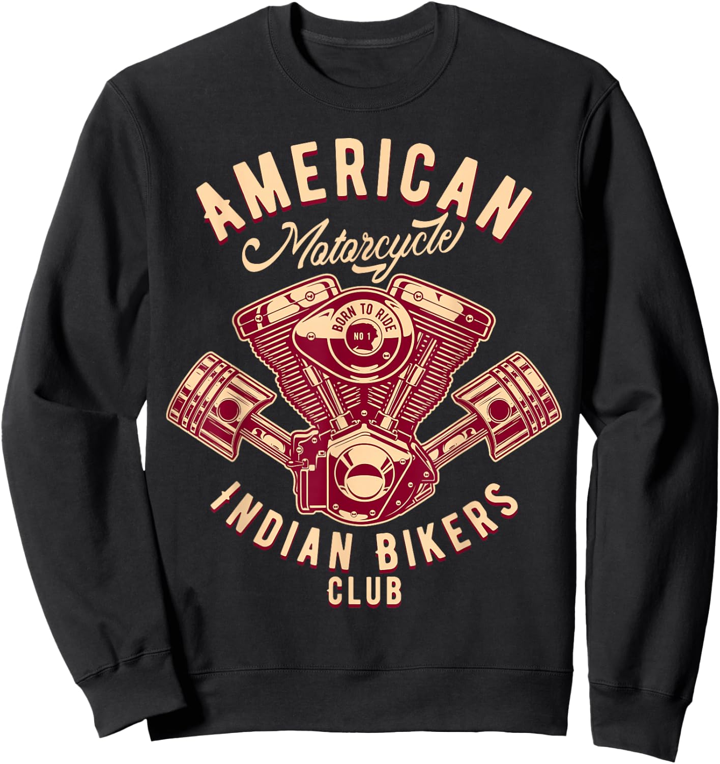 native American Motorcycle Indian Bikers Club Sweatshirt - Sweatshirt | Black