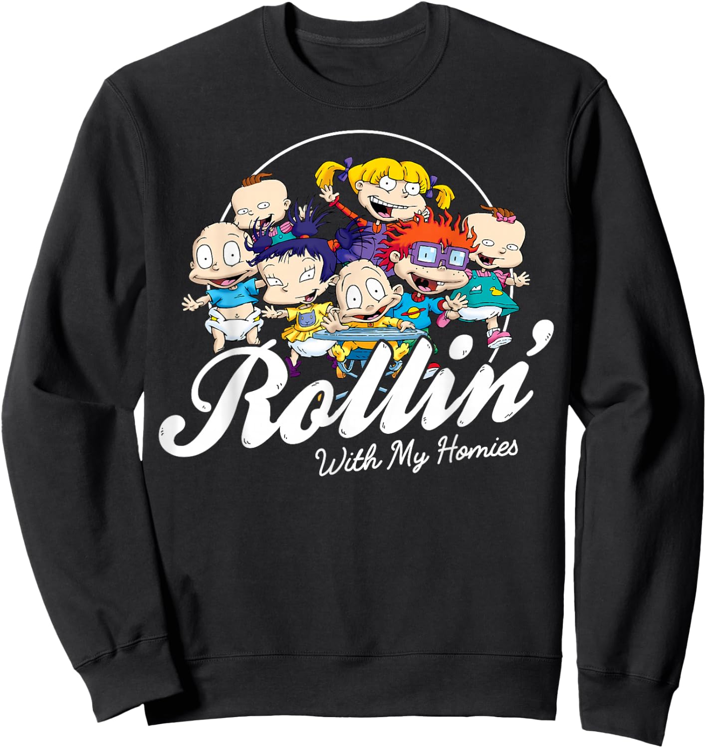Rugrats Rollin with My Homies Baby Group Graphic Sweatshirt - Sweatshirt | Black