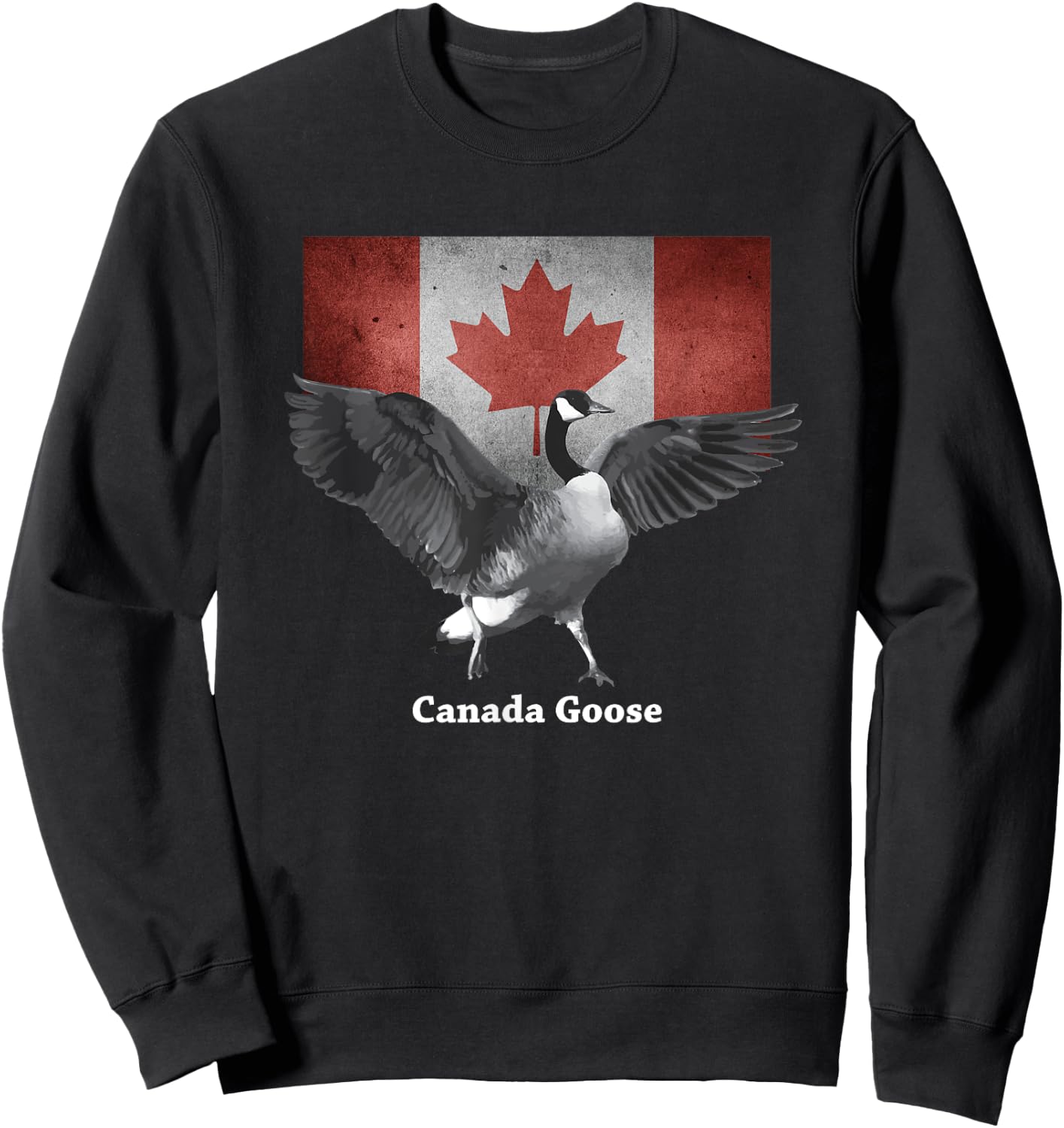 Proud Canadian Flag Canada Goose Sweatshirt - Sweatshirt | Black