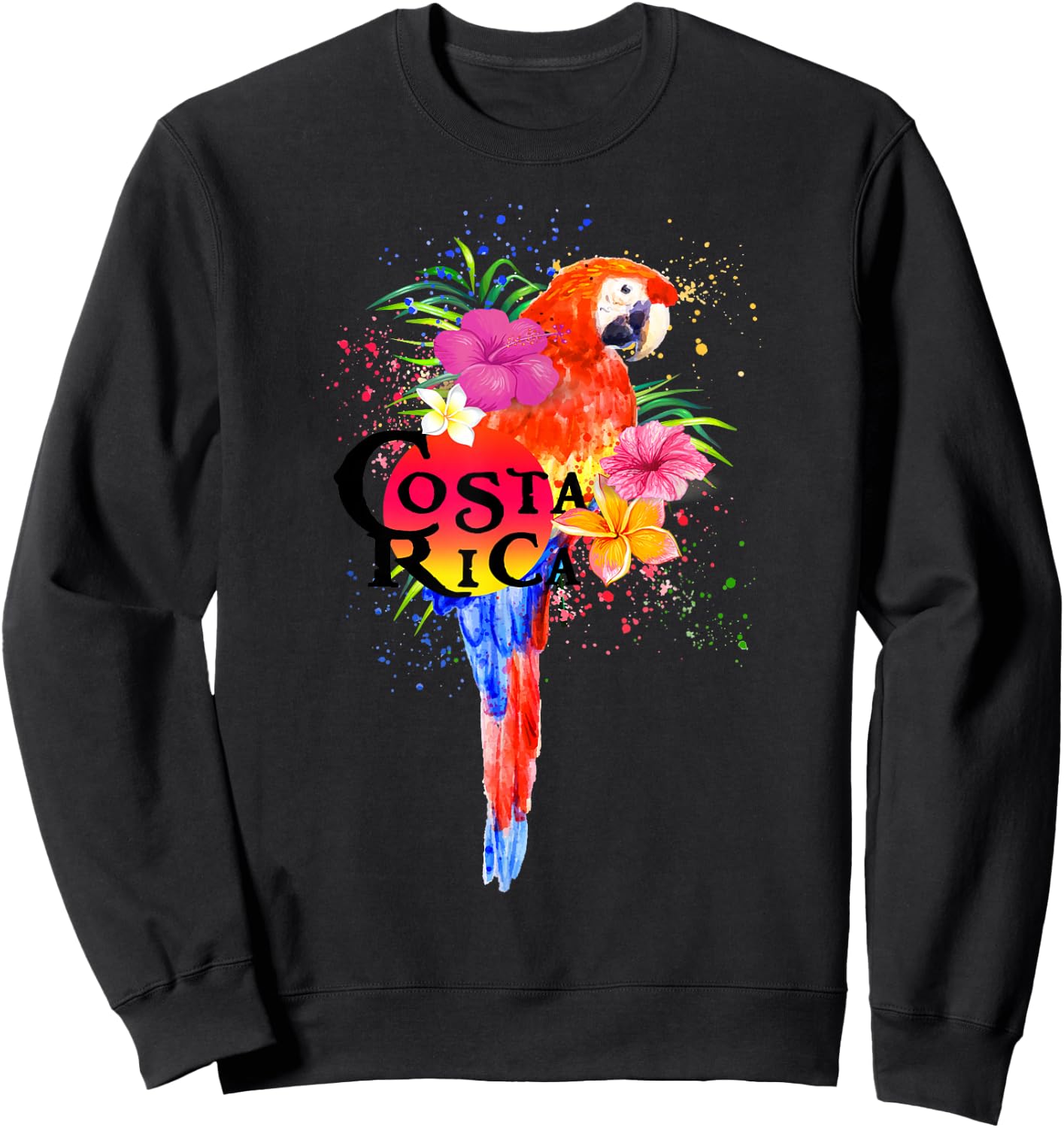Costa Rica Tropical Parrot Colorful Sweatshirt - Sweatshirt | Black