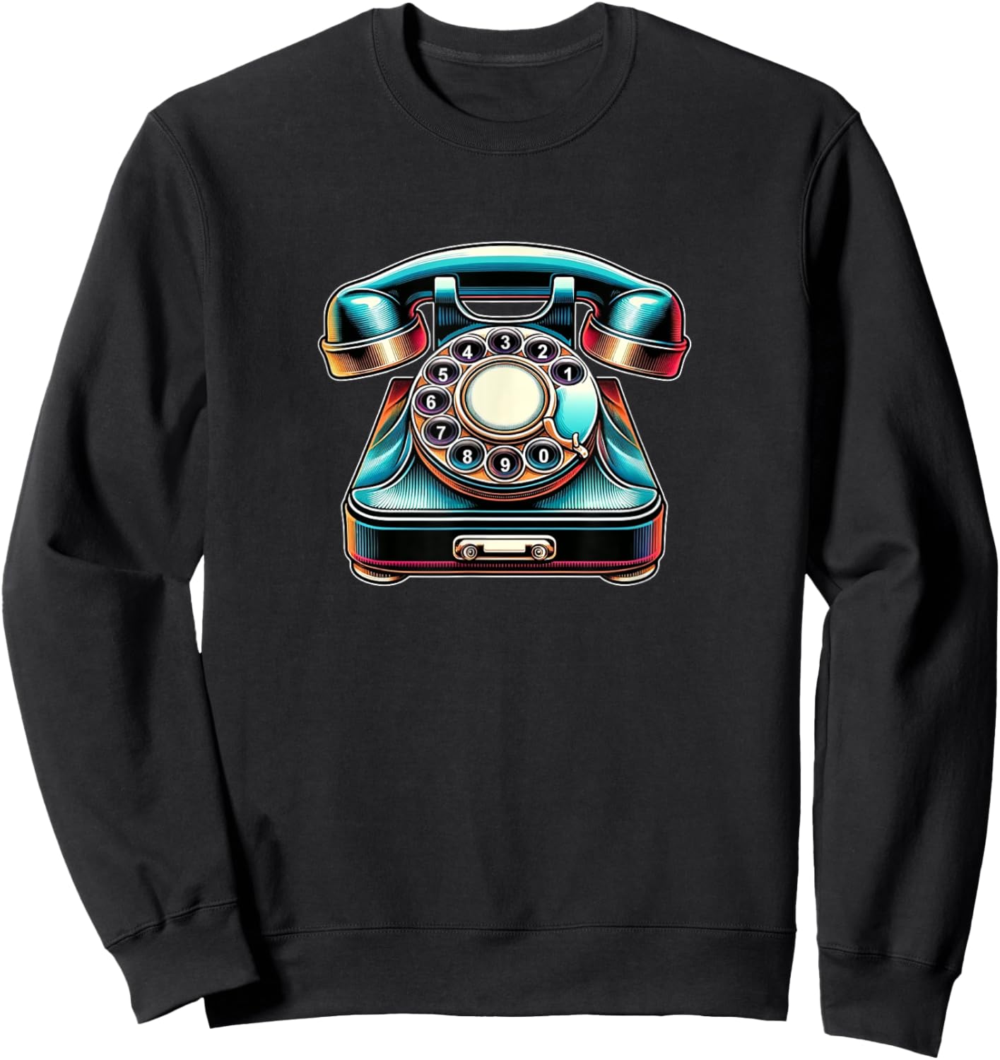 Rotary Dial Phone - Old Fashion Telephone Sweatshirt - Sweatshirt | Black