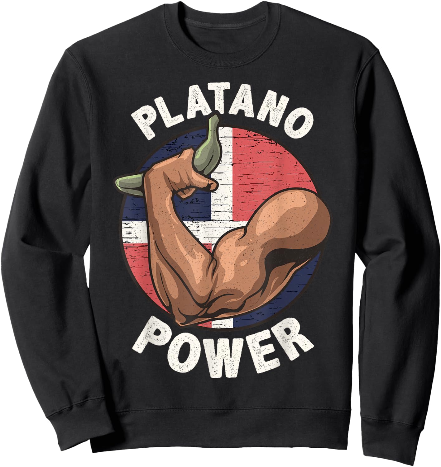 Platano Power Dominican Republic Pride Merch Sweatshirt - Sweatshirt | Black