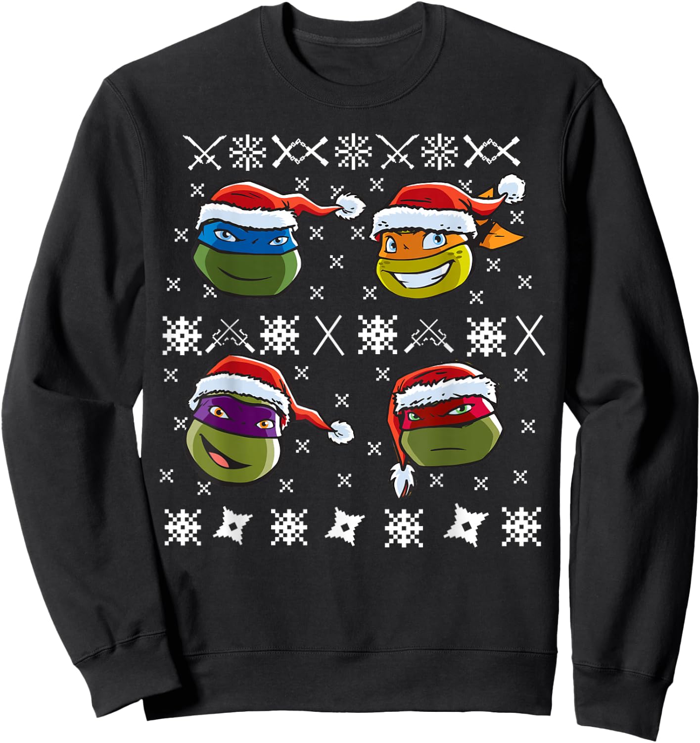 Teenage Mutant Ninja Turtles Christmas Sweater Sweatshirt - Sweatshirt | Black