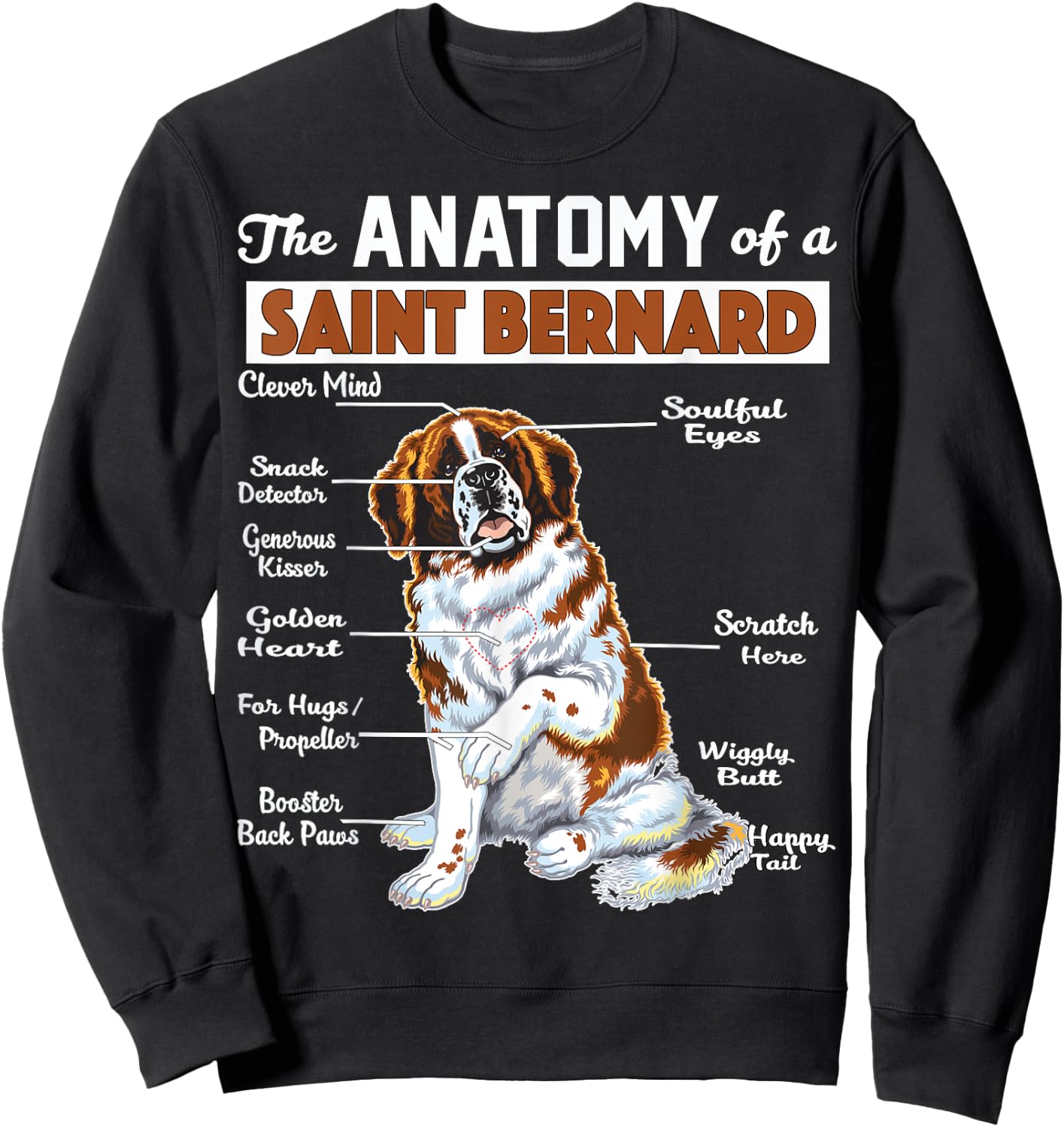 The Anatomy of a Saint Bernard - Funny shirt Sweatshirt - Sweatshirt | Black
