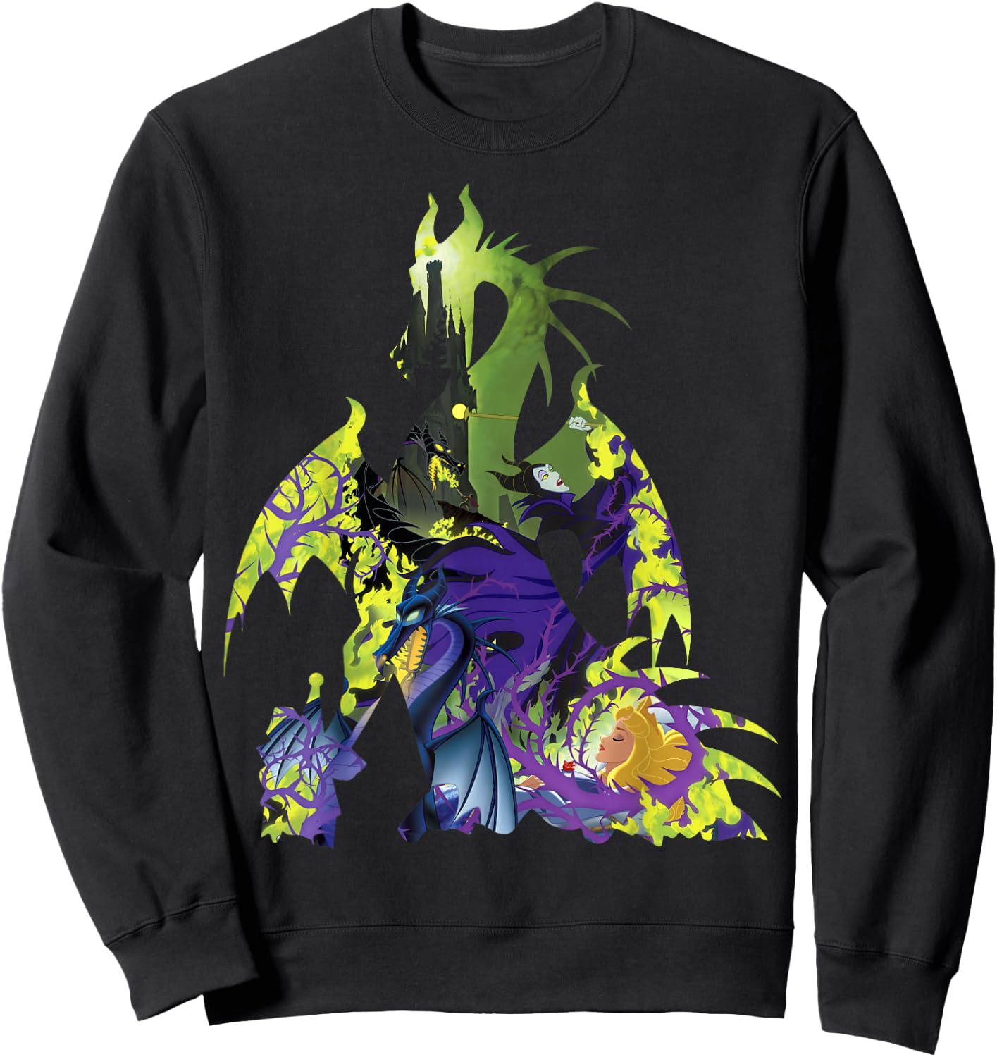 Disney Sleeping Beauty Maleficent Dragon Silhouette Sweatshirt - Sweatshirt | Black