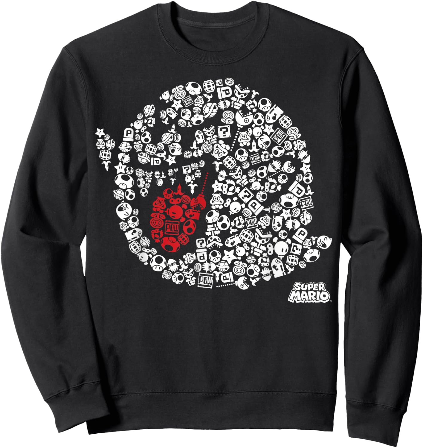 Nintendo Super Mario Iconic Boo Portrait Graphic Sweatshirt - Sweatshirt | Black