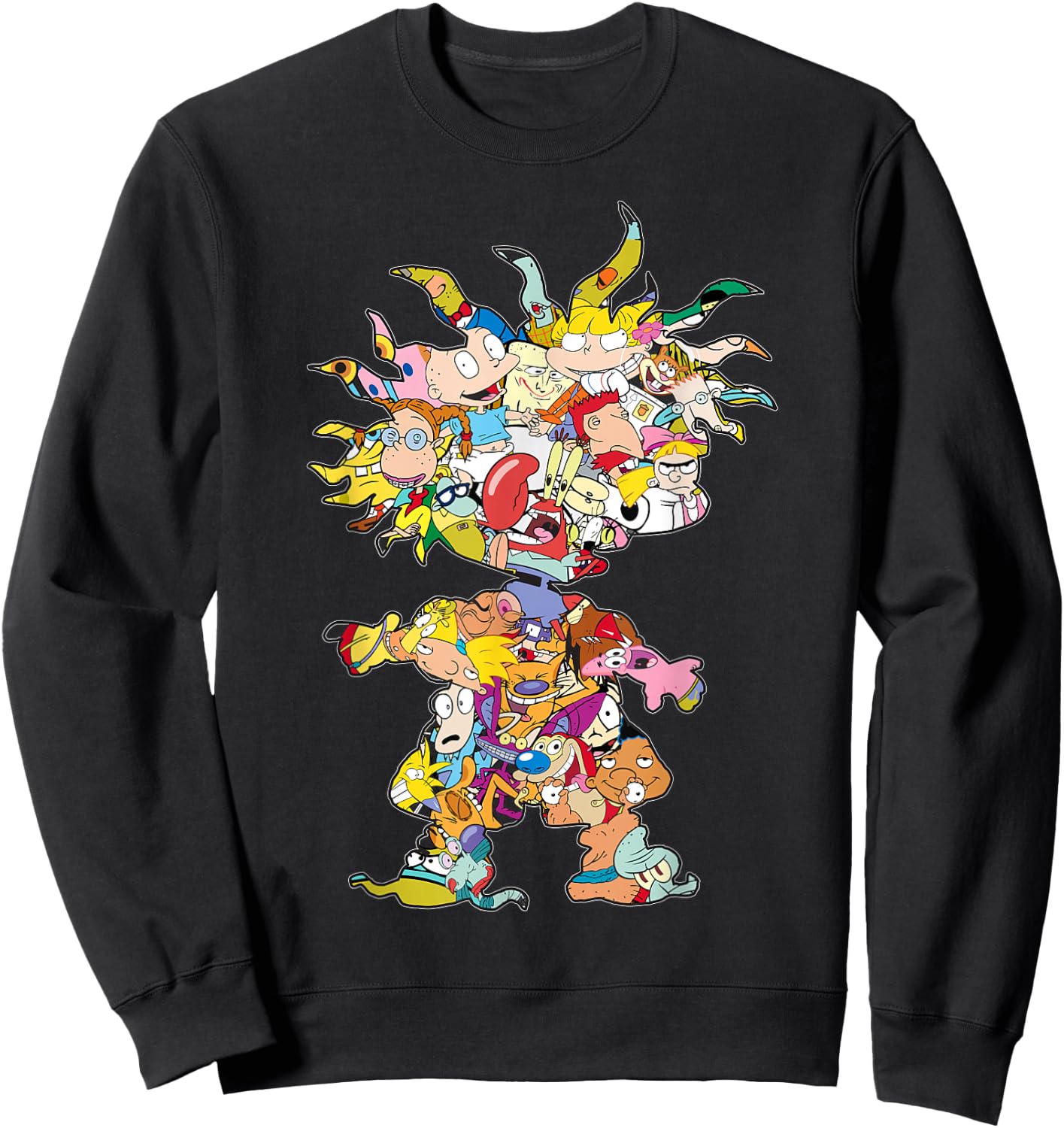 Nickelodeon 90s Nick Chuckie Character Silhouette Sweatshirt - Sweatshirt | Black