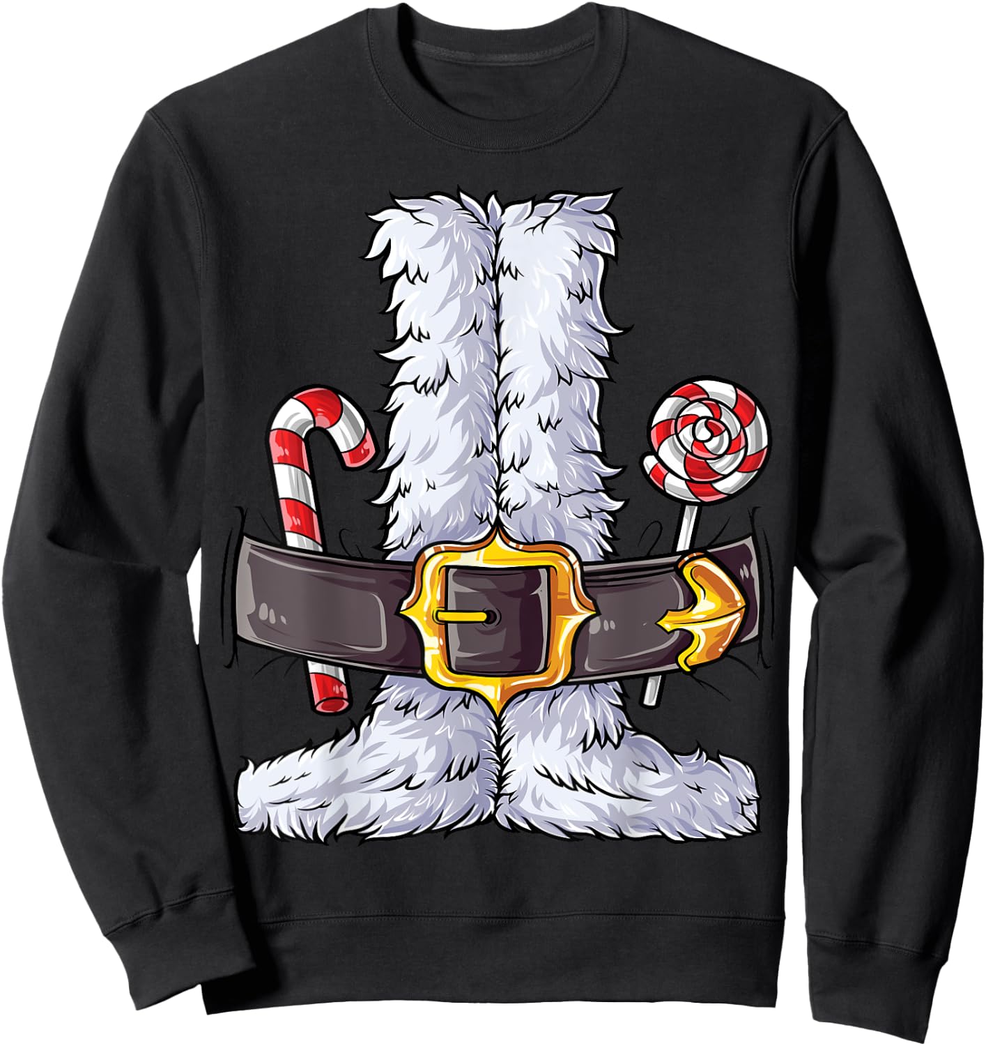 Santa Claus Costume Christmas Boys Kids Men Xmas Holiday Sweatshirt - Sweatshirt | Black